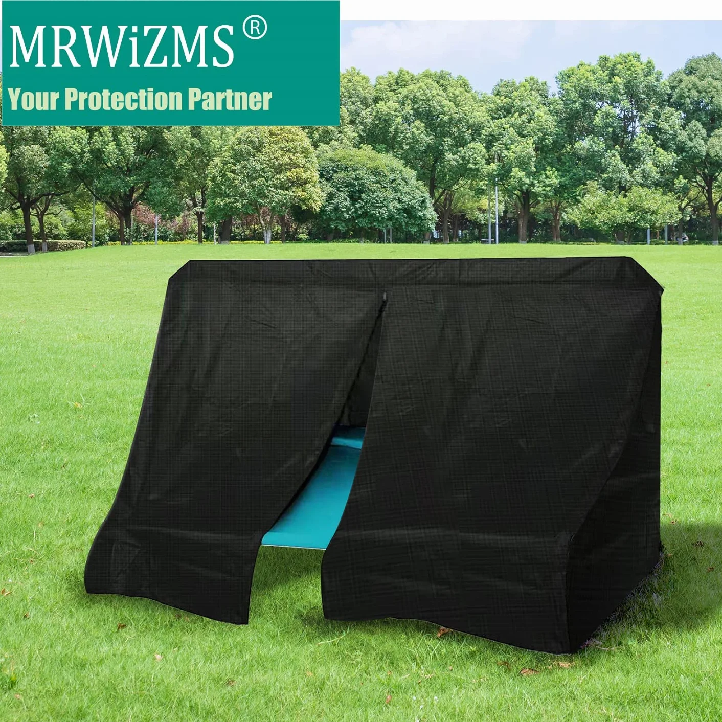 Housse de Chaise Longue Bain de Soleil 2 Places avec Coupe-Vent, 420D Imperméable