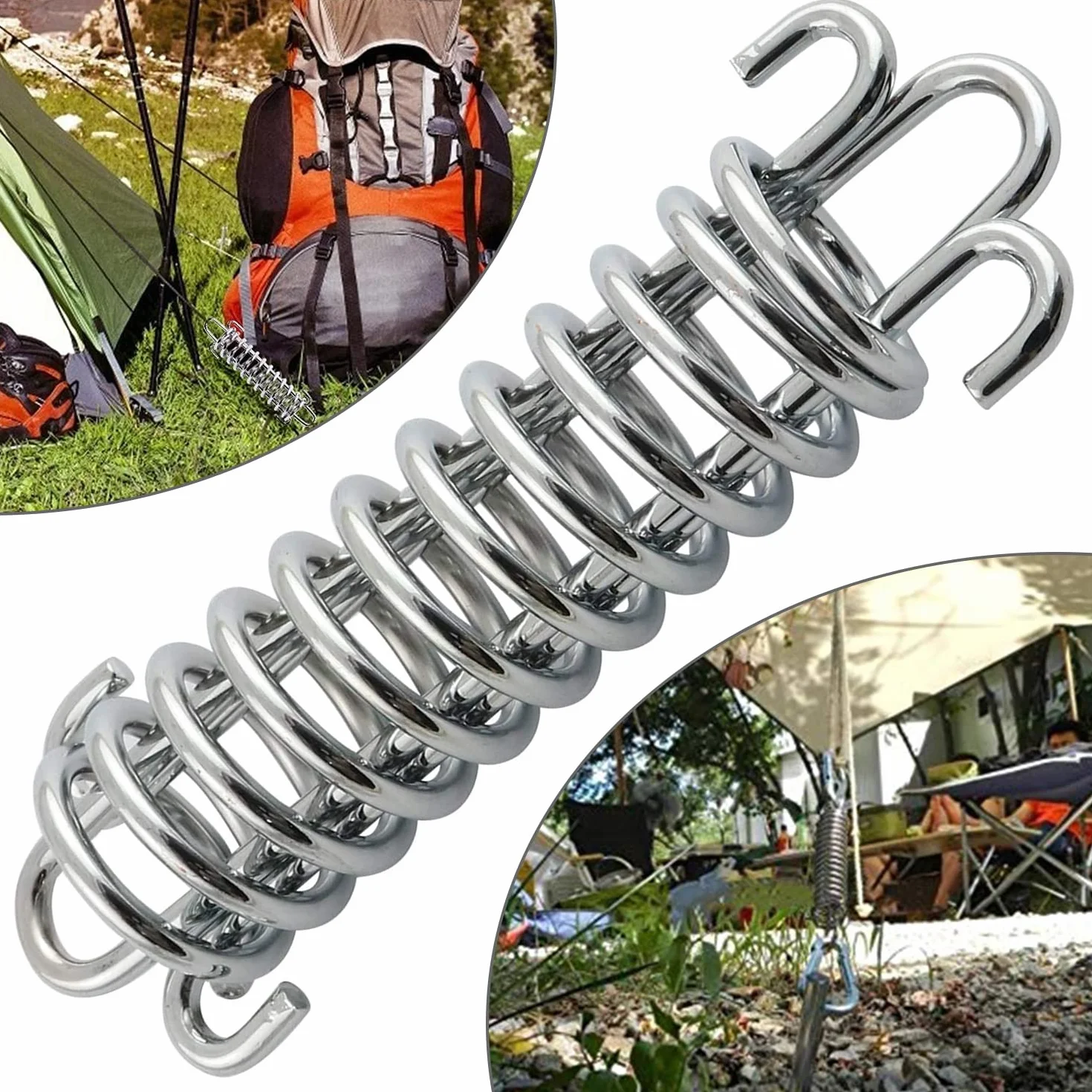 Ressort en Acier pour Auvent Boucles à Ressort pour Tente 4 Pièces Ressorts De Tension pour Tente De Camping Voile D'Ombrage Auvent pour Le Camping en Plein Air Randonnée Voyage Pique Nique
