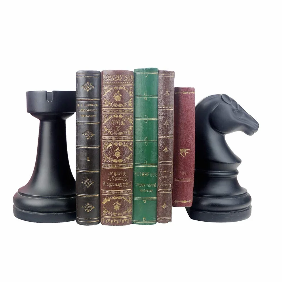 Serre-Livres Décoratifs Noirs Lourds 17,8 cm - Décoration Bureau Maison - 1 Paire
