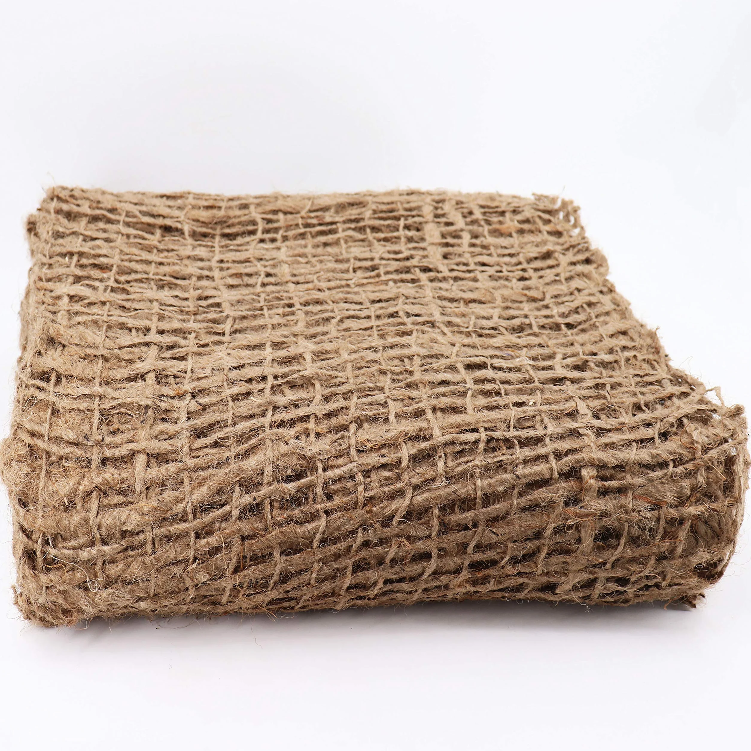 Tapis de sol en toile de jute 1,20 m de large Jute Grosse mailles pour étang Sécurité pente 5m