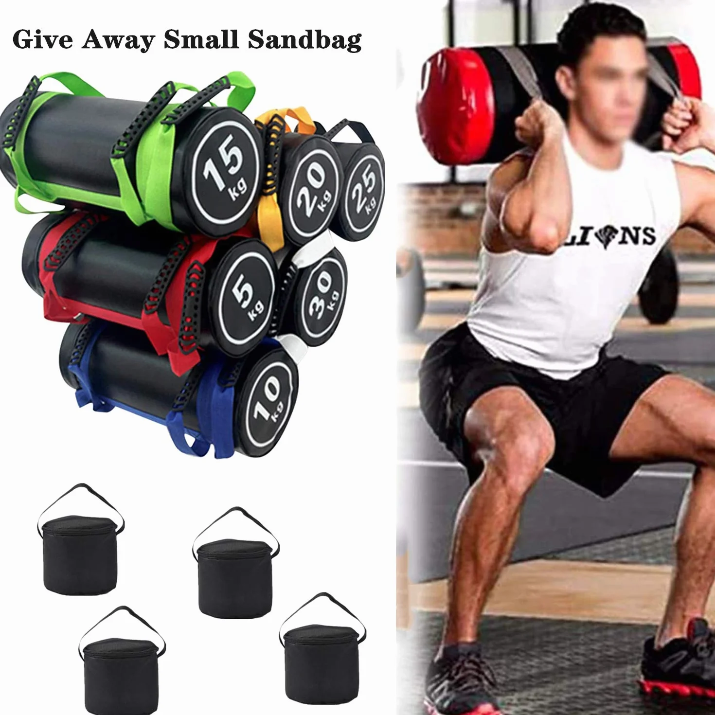 Sac Lesté Power Bag Sand Bag 5-30 Kg Fitness Entraînement Multifonction Blue 10kg Empty Leather