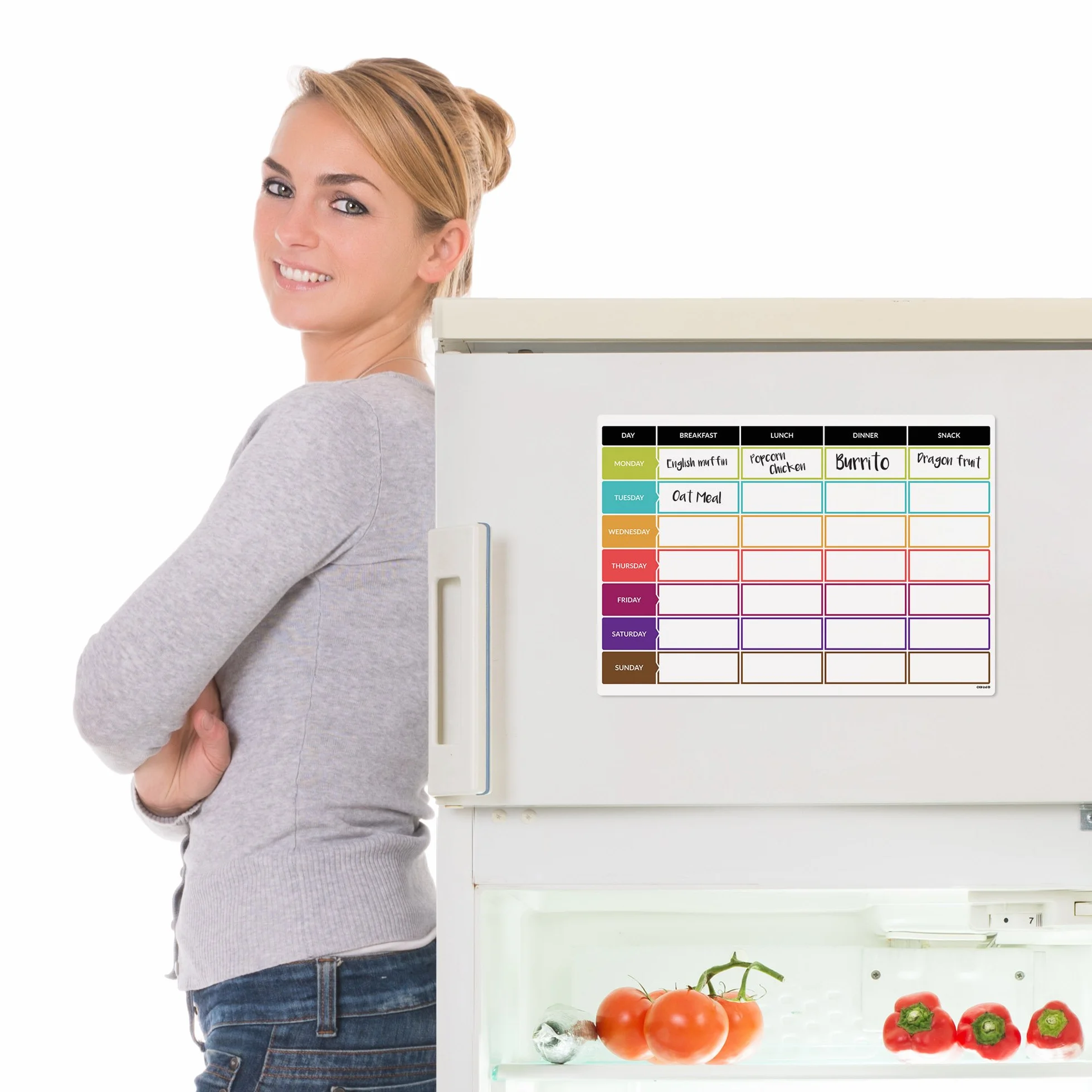 CKB Ltd Tableau Frigo Magnétique A3 Planificateur Repas Sain pour Cuisine