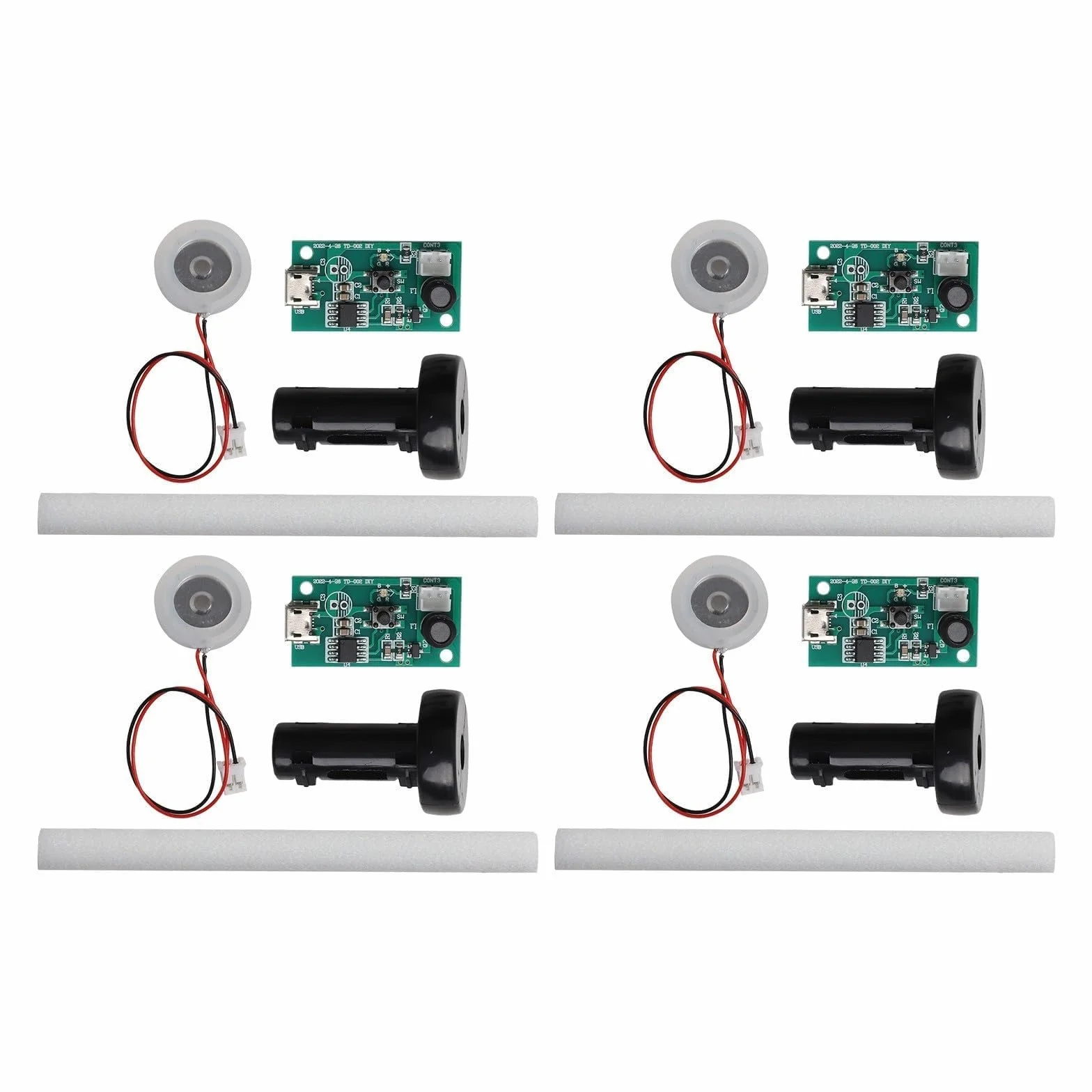 Lot de 4 modules d'humidificateur USB 5 V brumisateur piézoélectrique avec pulvérisations 5 µm
