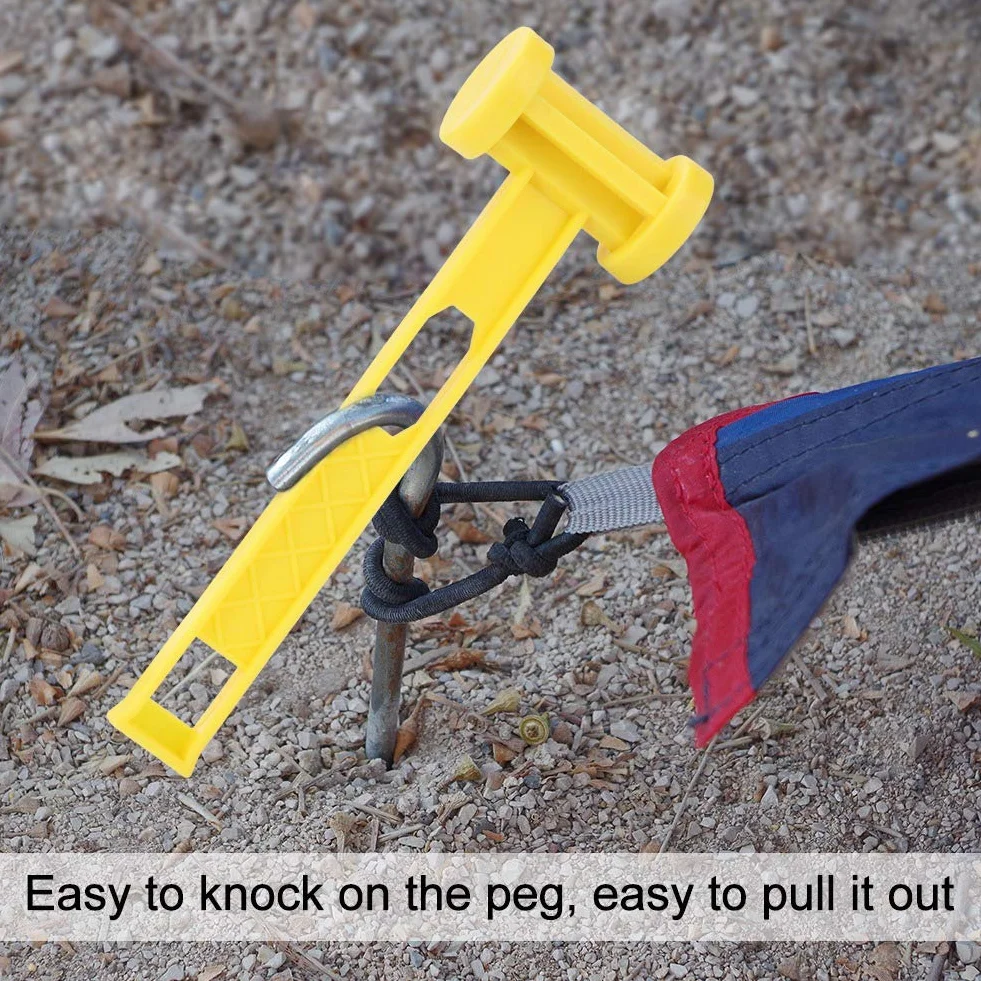 Zerone Tente Marteau, Portable En Plastique Maillet Au Sol Clous Marteau Tente Peg Marteau Accessoires Piquets Kit pour Camping Randonn?¡ì|e P?¡ìocheTentes de camping et accessoires,