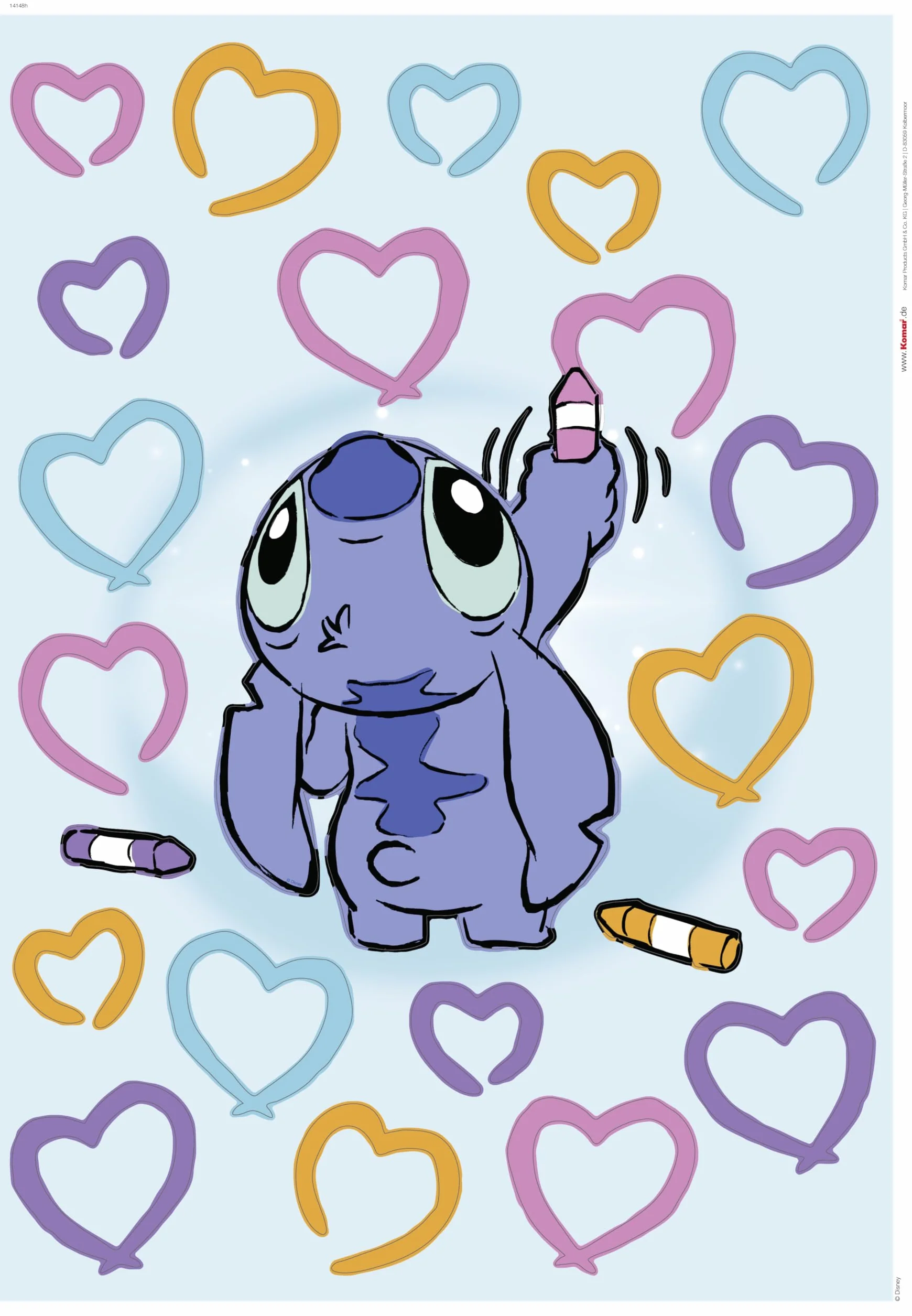 Disney Stitch Artist Stickers Muraux 50x70 cm Decoration Murale Chambre Enfant