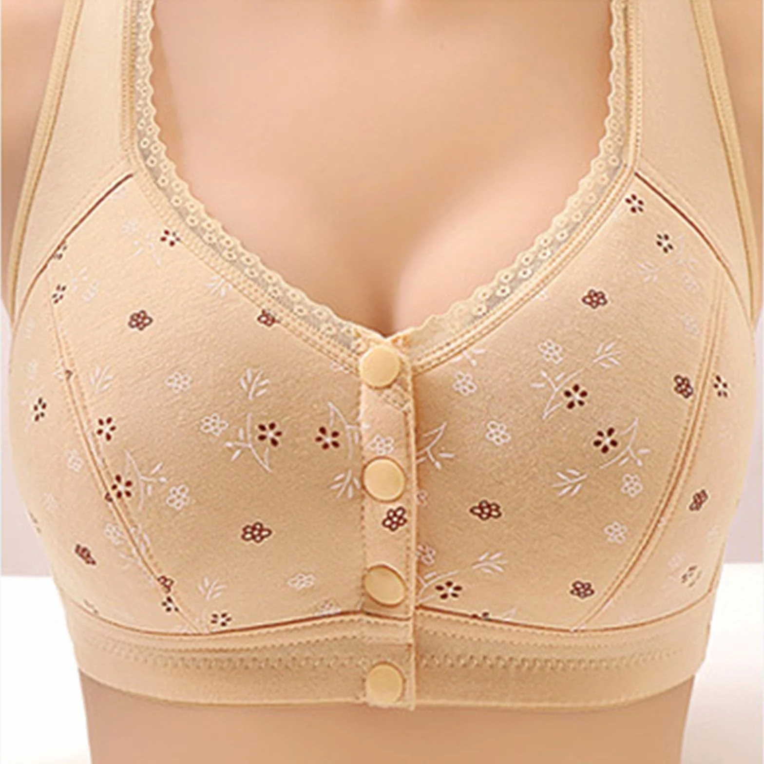 Large Size Bra with Lace Front Shaping Cup Adjustable Shoulder Strap