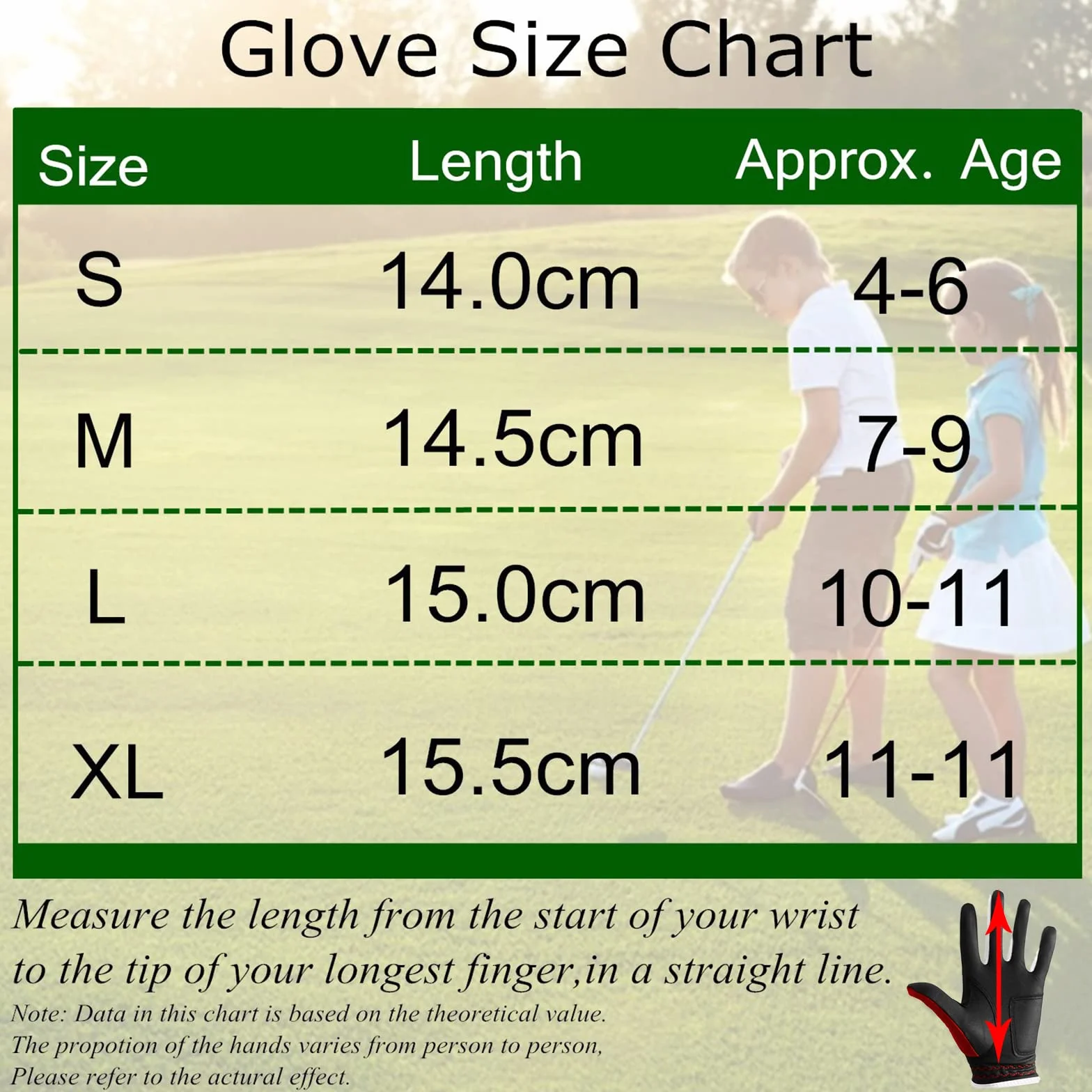 Gants de golf pour enfants et jeunes garçons et filles, main gauche, en microfibre synthétique respirante, pour droitier, 4 à 13 ans