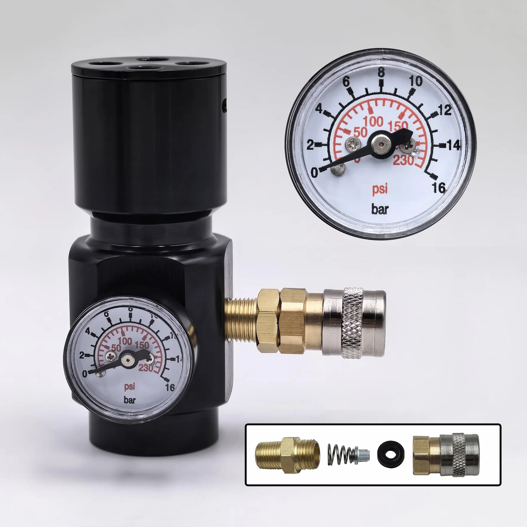 Régulateur de basse pression de CO2 avec sortie réglable 0-150 psi, entrée maximale 2000 psi pour paintball, airsoft, PCP, bouteilles de plongée G1/2