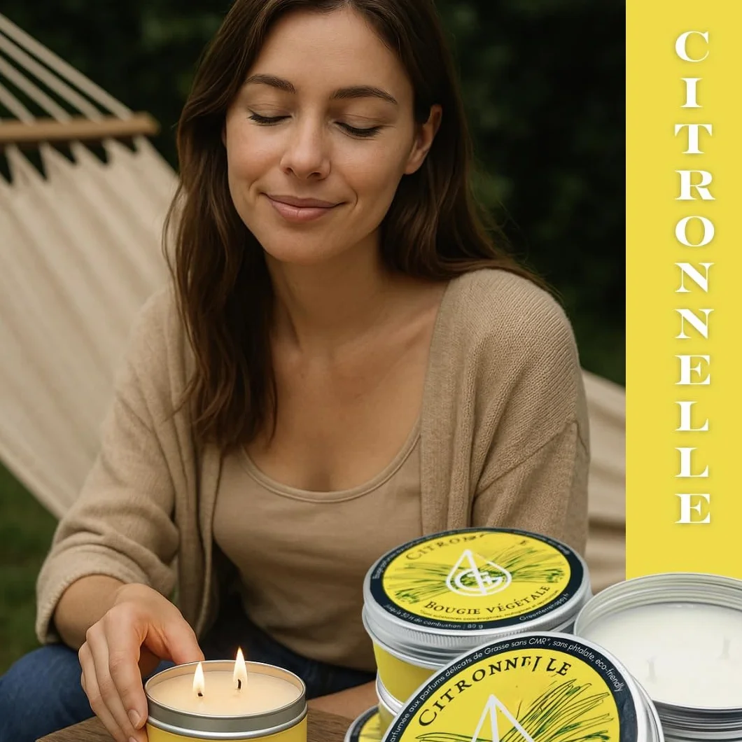 Bougie citronnelle parfum naturel Green Terre Happy