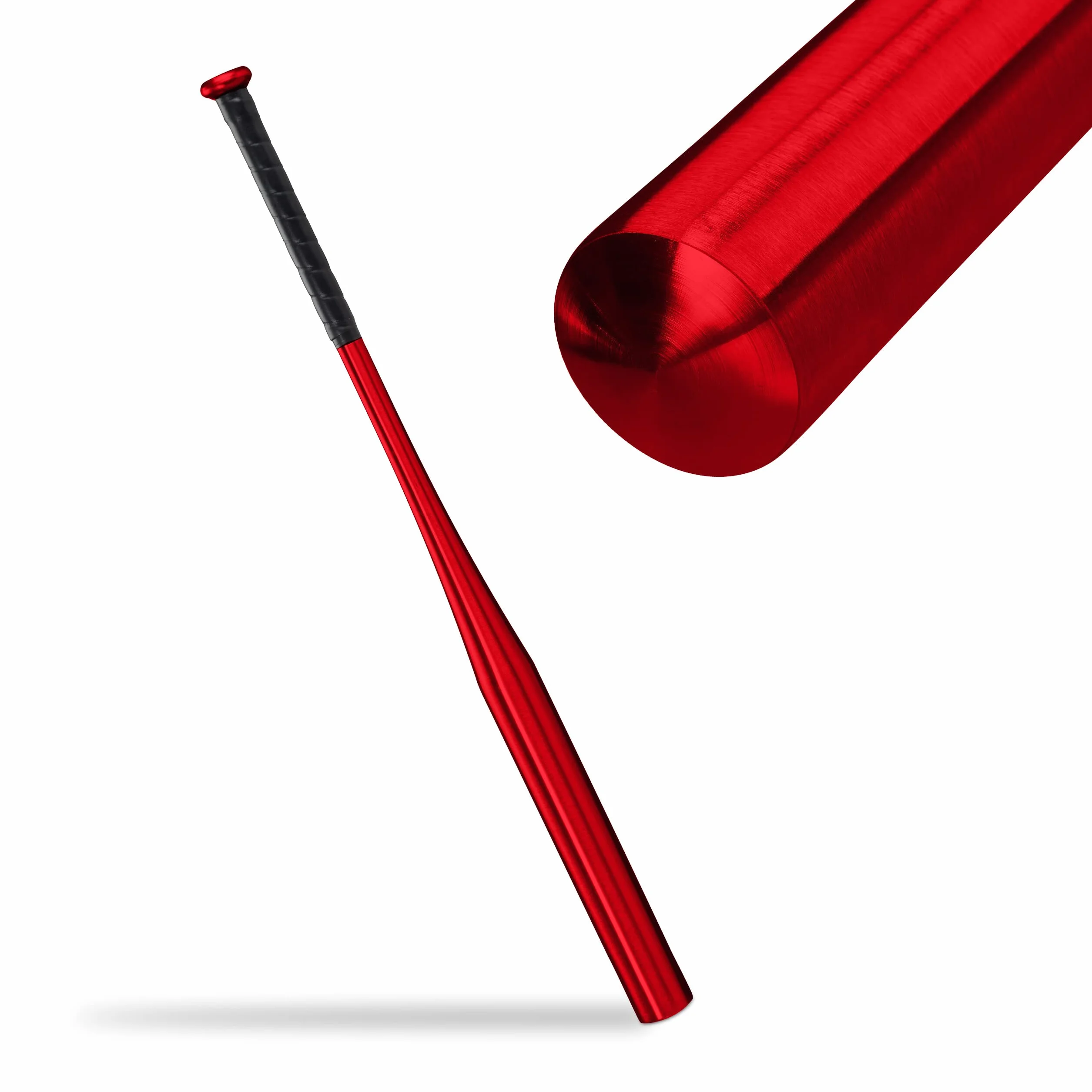 Relaxdays Batte de Baseball en Aluminium, 34 Pouces / 86 cm, Manche antidérapant, Accessoire en Aluminium, Rouge