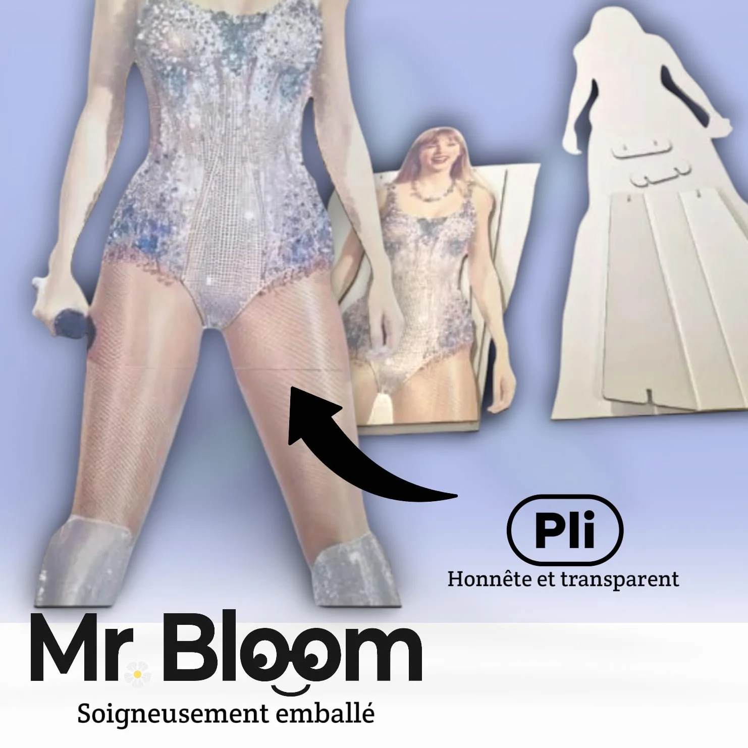 Mr. Bloom Silhouette Carton Grandeur Nature Personnalisable Figurine en Carton Fabriqué dans l'UE