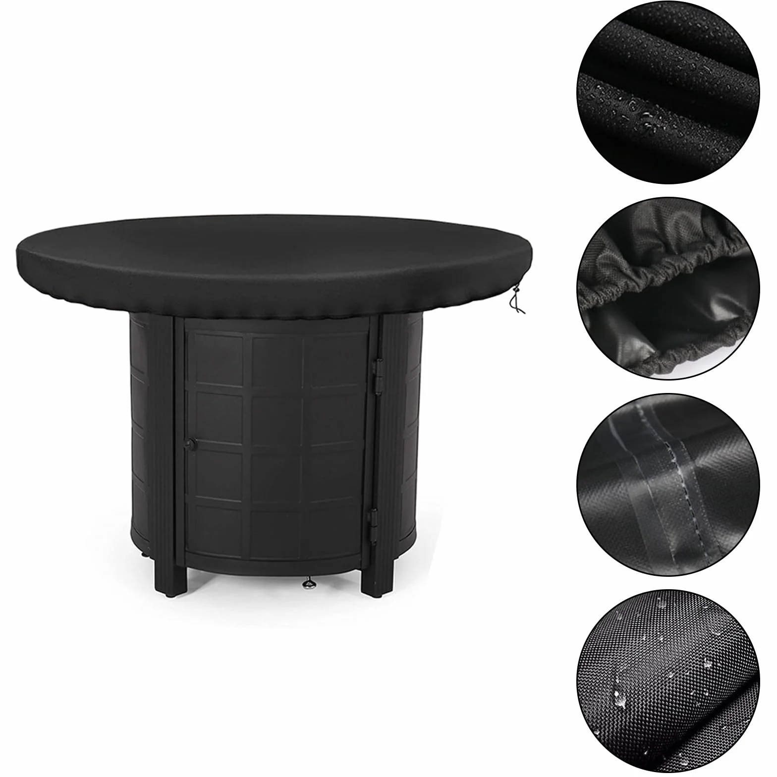 Housse Brasero Rond 80cm Housse de Protection Barbecue Tissu Oxford 420D étanche à l'eau et à la Poussière Résistance Aux UV