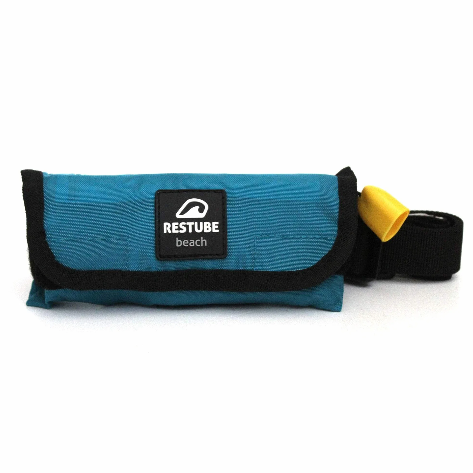 Restube Beach Sécurité pour Nage en Eau Libre-Aide Flottante pour Sport Nautique-Planche de Survie Gonflable & Bouée de Signalisation Compacte Unisex-Adult, Jet Black, Small