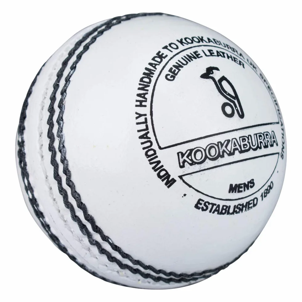 Kookaburra County League Balle de Cricket pour Homme, Jeune et Femme Blanc