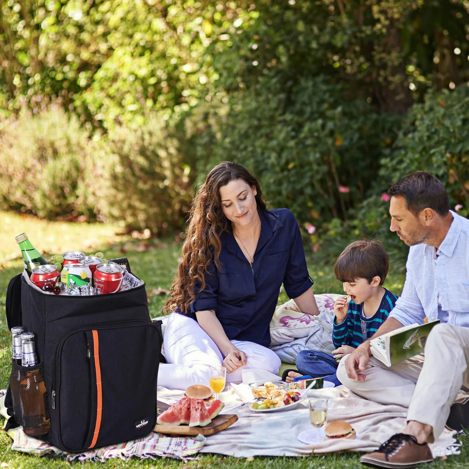Sac à Dos Isotherme 23 L étanche Ultra léger Camping Randonnée Pique-Nique Noir