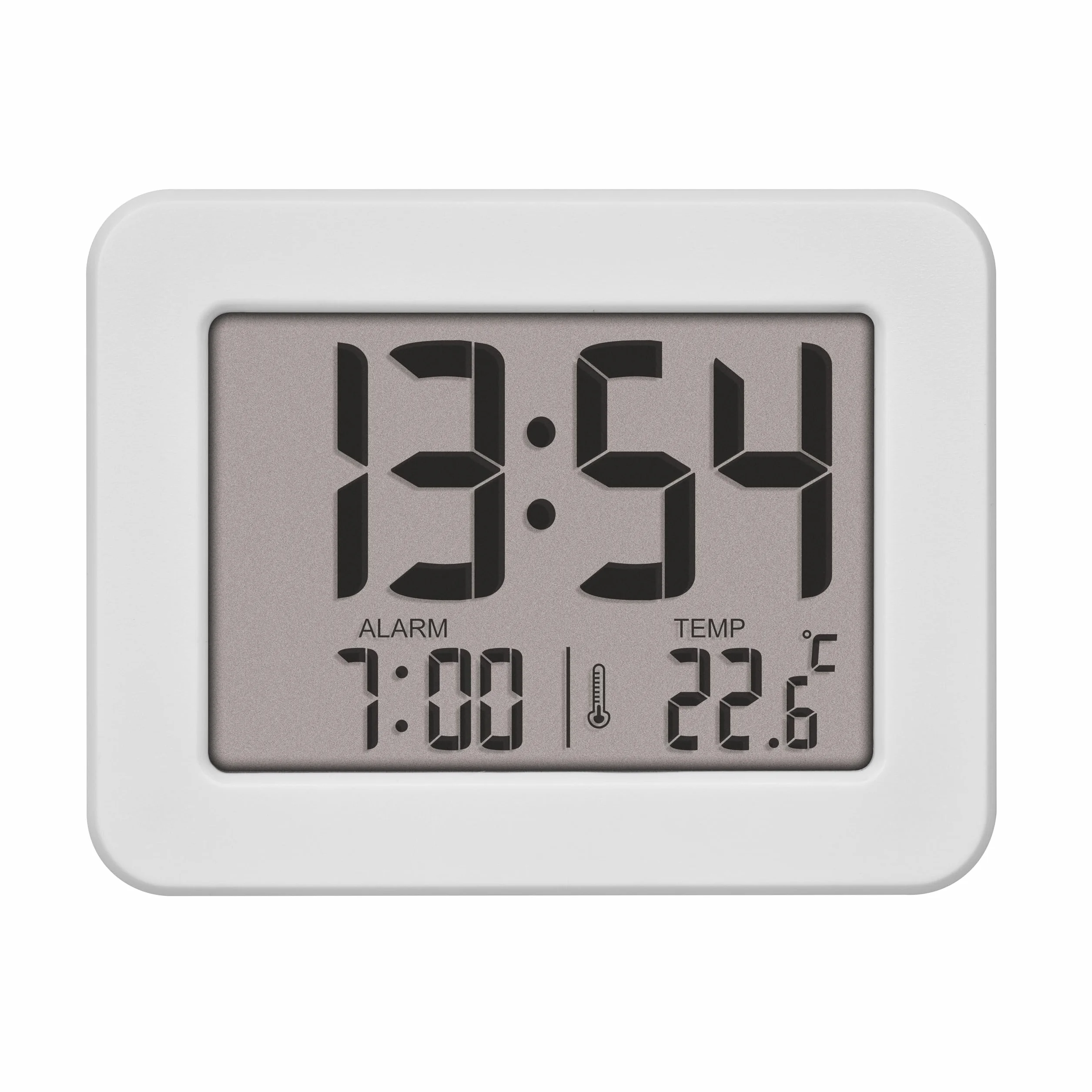 TFA Dostmann Mini Réveil Numérique avec Température, Horloge de Bureau, Alarme, Date, Blanc