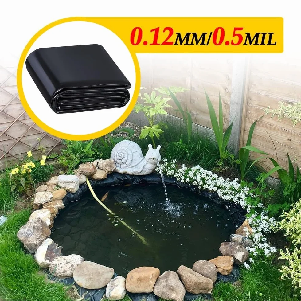 Bâche D'étang Jardin Noir imperméable 1x2m 2x2m 4x5m 6x8m 7x10m 8x9m