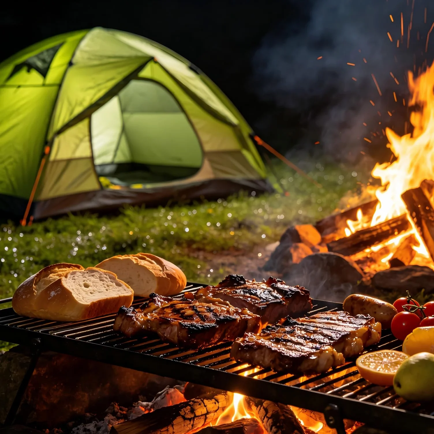 Casserole de camping en acier inoxydable avec couvercle et poignée - 1,4 L/2,4 L/4 L/6 L - Batterie de cuisine d'extérieur pour feu de camp, ragoût, bouillir et pique-niques (4 L)