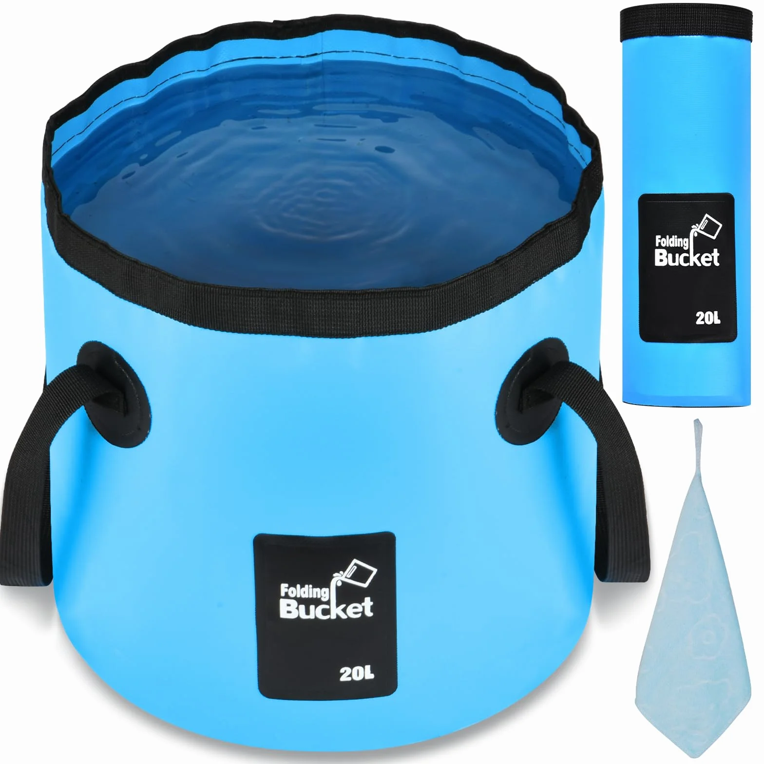 flintronic Seau Pliable, 10L / 12L / 20L Seau de Pêche Pliable Portable, Pliable Multifonctionnel, Robustes, Peu Encombrants, Conteneur d'eau pour Randonnée Pêche Nautisme Jardinage