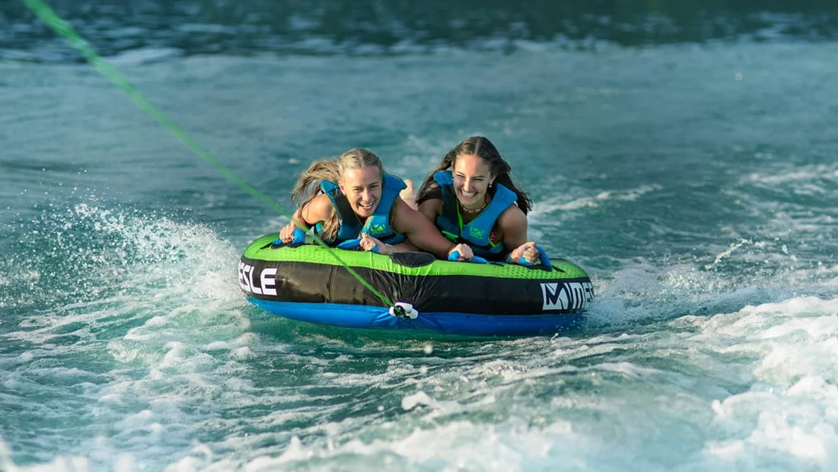 Mesle Pack Bouée Tractée Vapor 2-3 Personnes avec Corde, Gonflable Bouée Bateau & Jet Ski Nautique