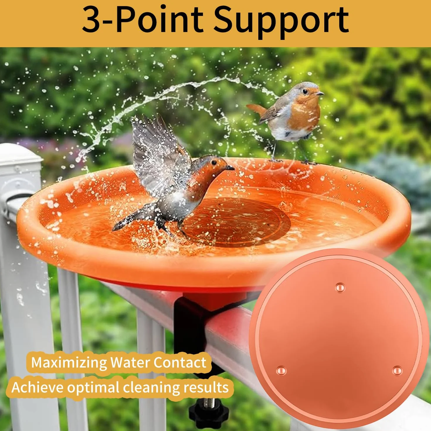 Disque en cuivre pur 99,99% pour purifier l'eau des bains d'oiseaux, bassins et fontaines extérieurs