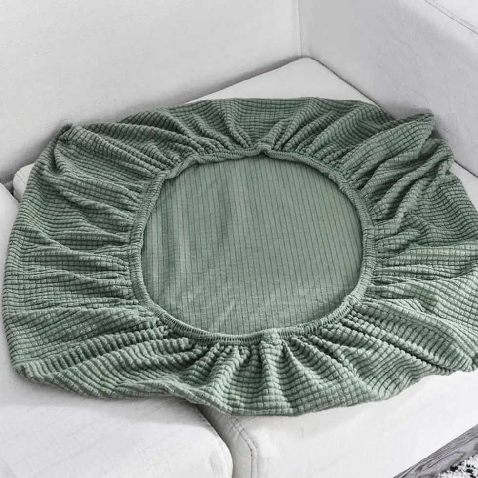 Housse de Coussin de Siège de Canapé Élastique à Carreaux Antidérapant