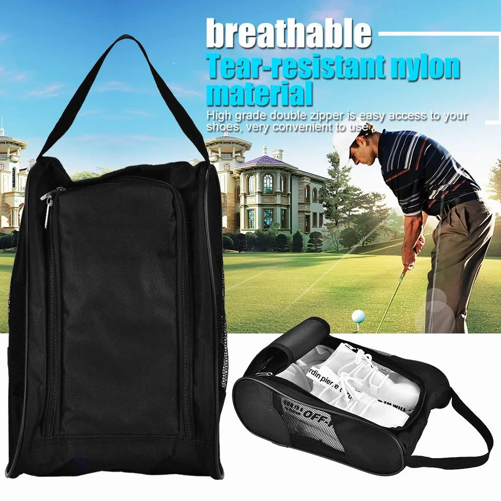 Sac de Chaussures de Golf Portable avec Ventilation en Maille pour Tennis et Accessoires
