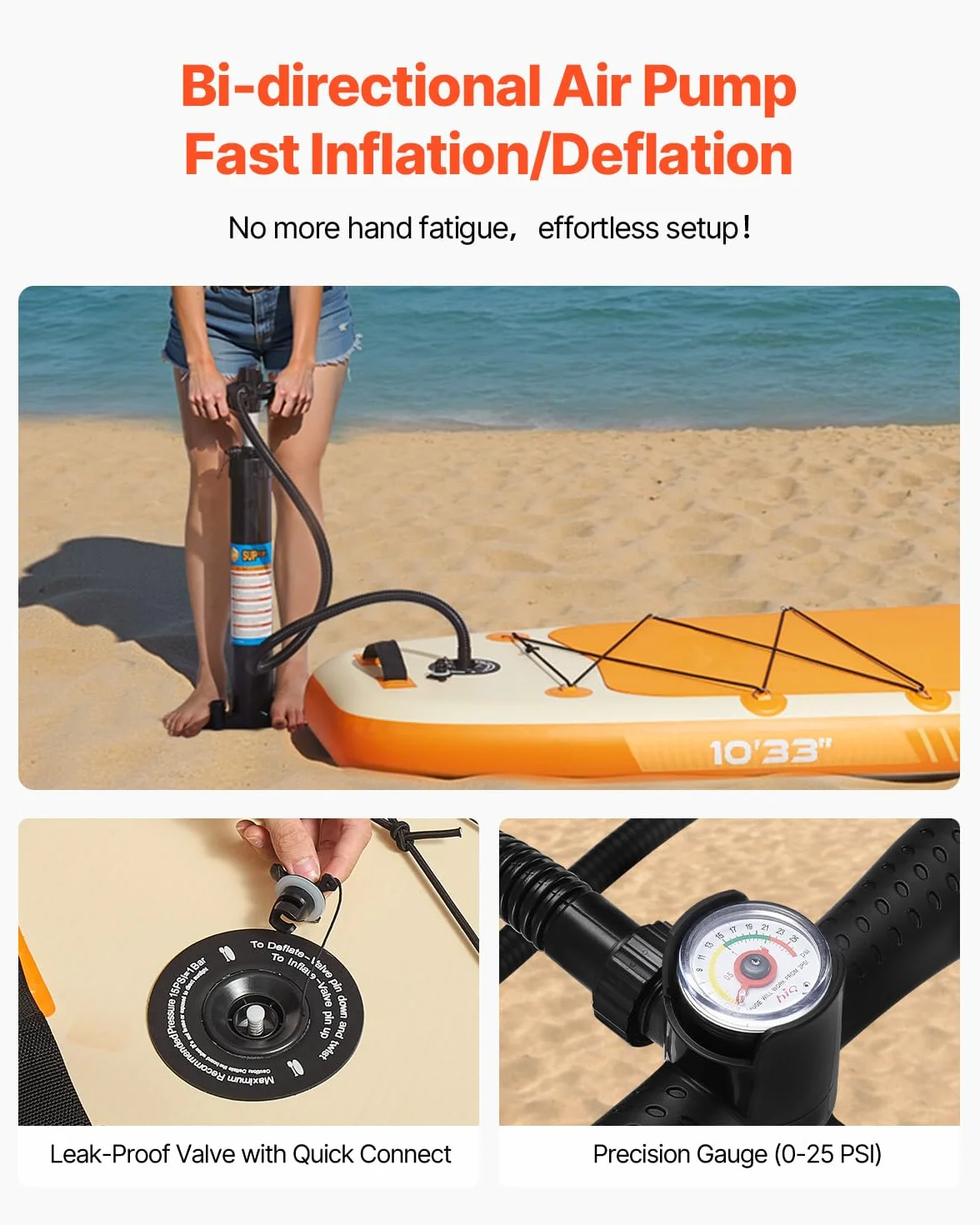 VEVOR Paddle gonflable avec siège, 304,8 x 83,8 x 15,2 cm, planche à pagaie debout sup ultra-légère avec accessoires, pompe, pagaie, aileron, sac à dos, laisse de cheville, sangle, pour jeunes adultes