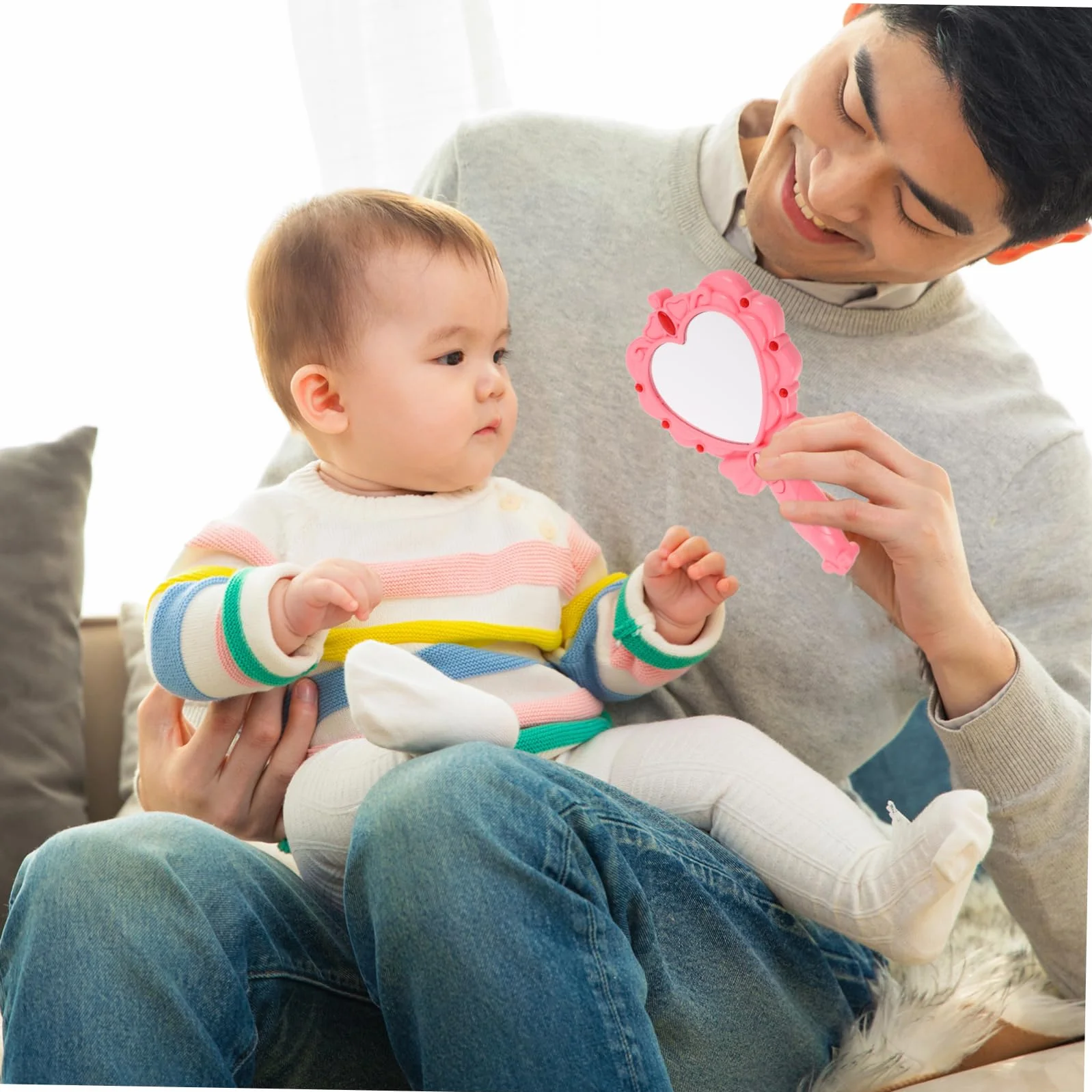 Miroir Magique en Plastique Rose Lumineux Jouet de Fête pour Enfants