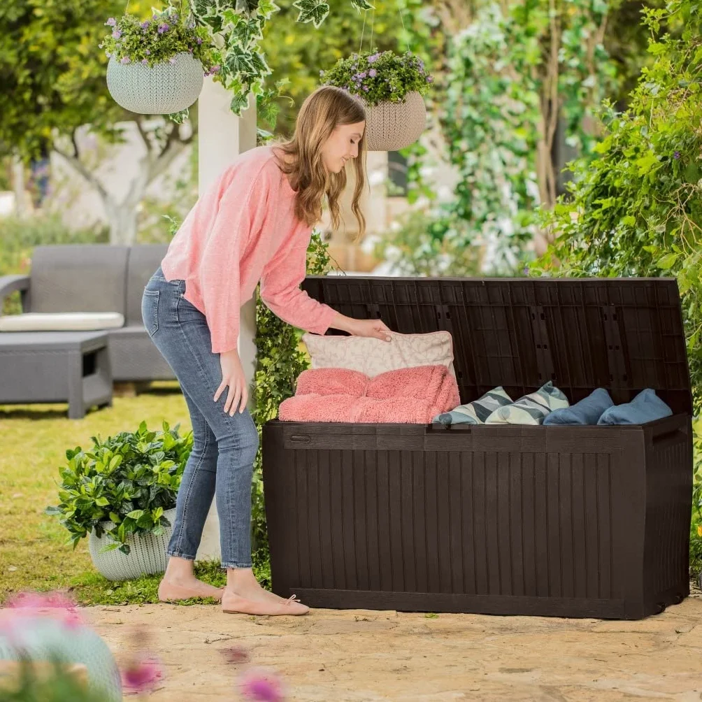 Keter Comfy Coffre de Rangement extérieur 270 l 116,7cm x 44,7 x 57 cm