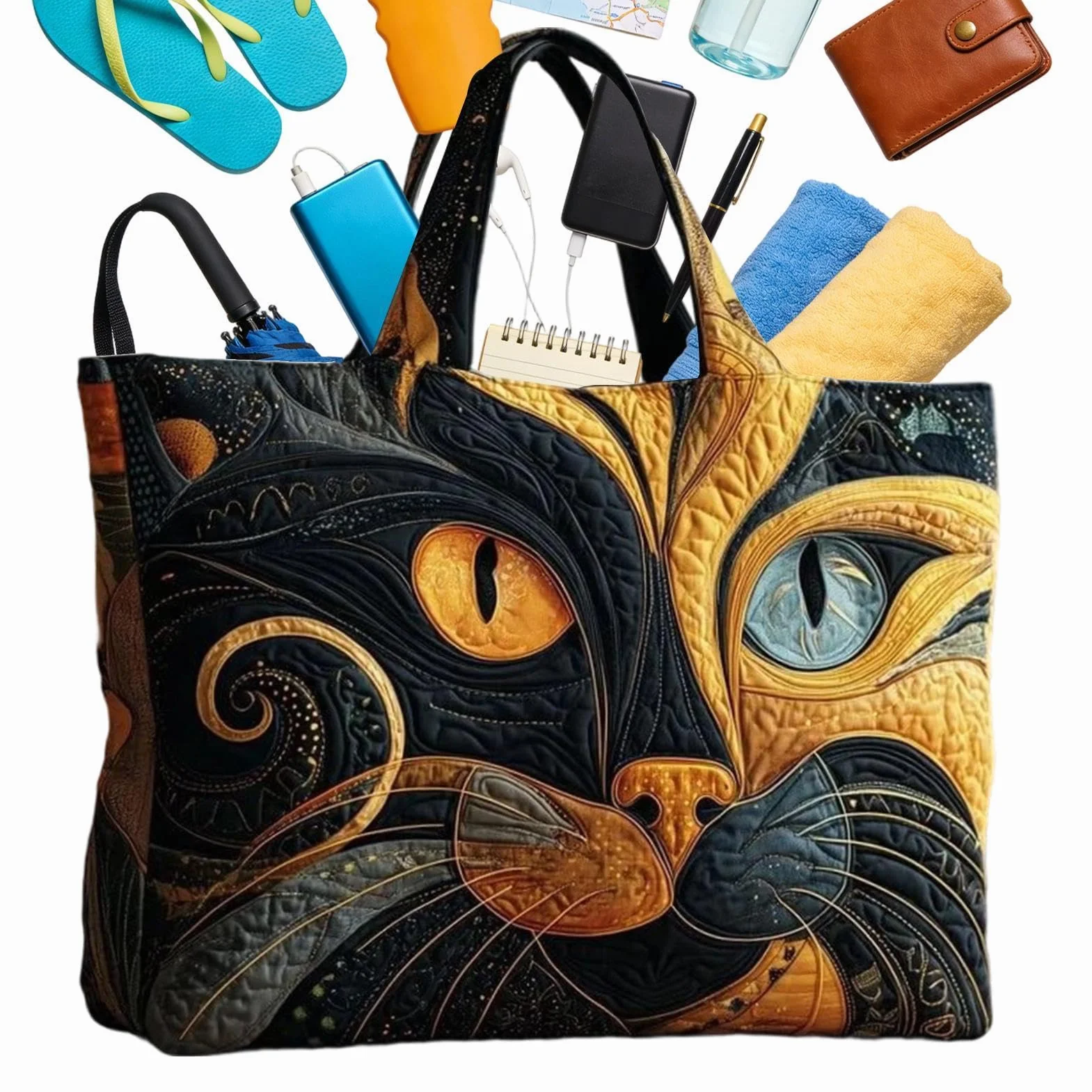 Sac fourre-tout pour femme, motif animaux mignons, pochette légère de grande capacité, sacs à bandoulière élégants, pour le , l'école, le bureau, le travail, les déplacements, le shopping, le