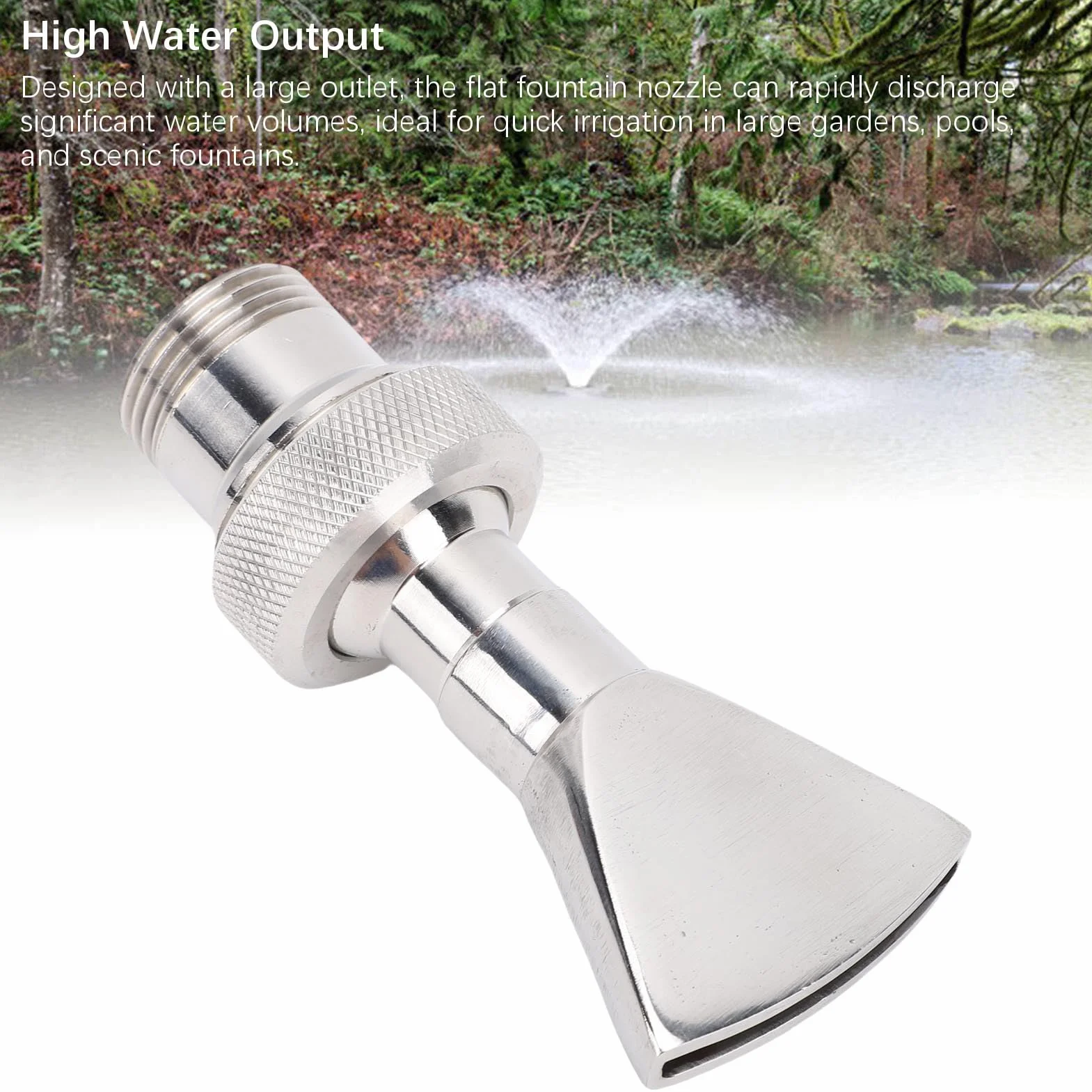 Buse de Fontaine en Acier Inoxydable, Filetage 3/4" et 1/2", Bec de Canard Plat, Universelle pour Jardin