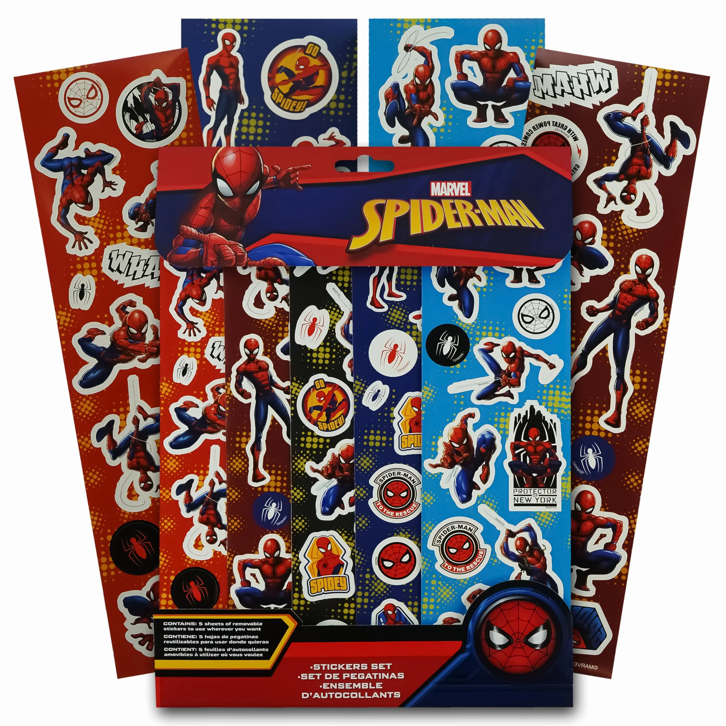 Stickers Spiderman pour enfants, autocollants Marvel pour garçons, décoration murale de fête