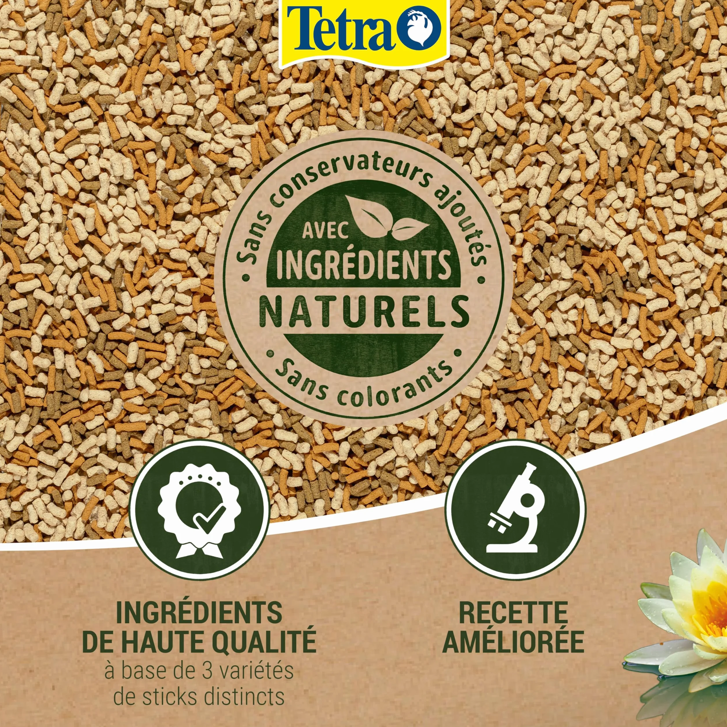 Tetra Pond Variety Sticks 4 L Aliments en Stick pour Poissons de Bassin Enrichis en Oligo-éléments Vitamines Caroténoïdes