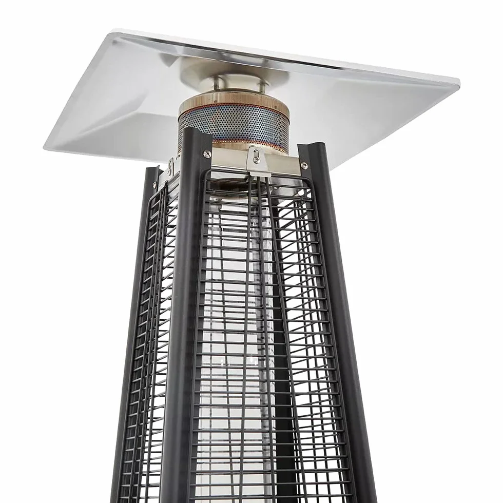 FAVEX Parasol chauffant gaz Flamme Noir 13 Kw 12m² 51,5 x 57,5 x 228 cm