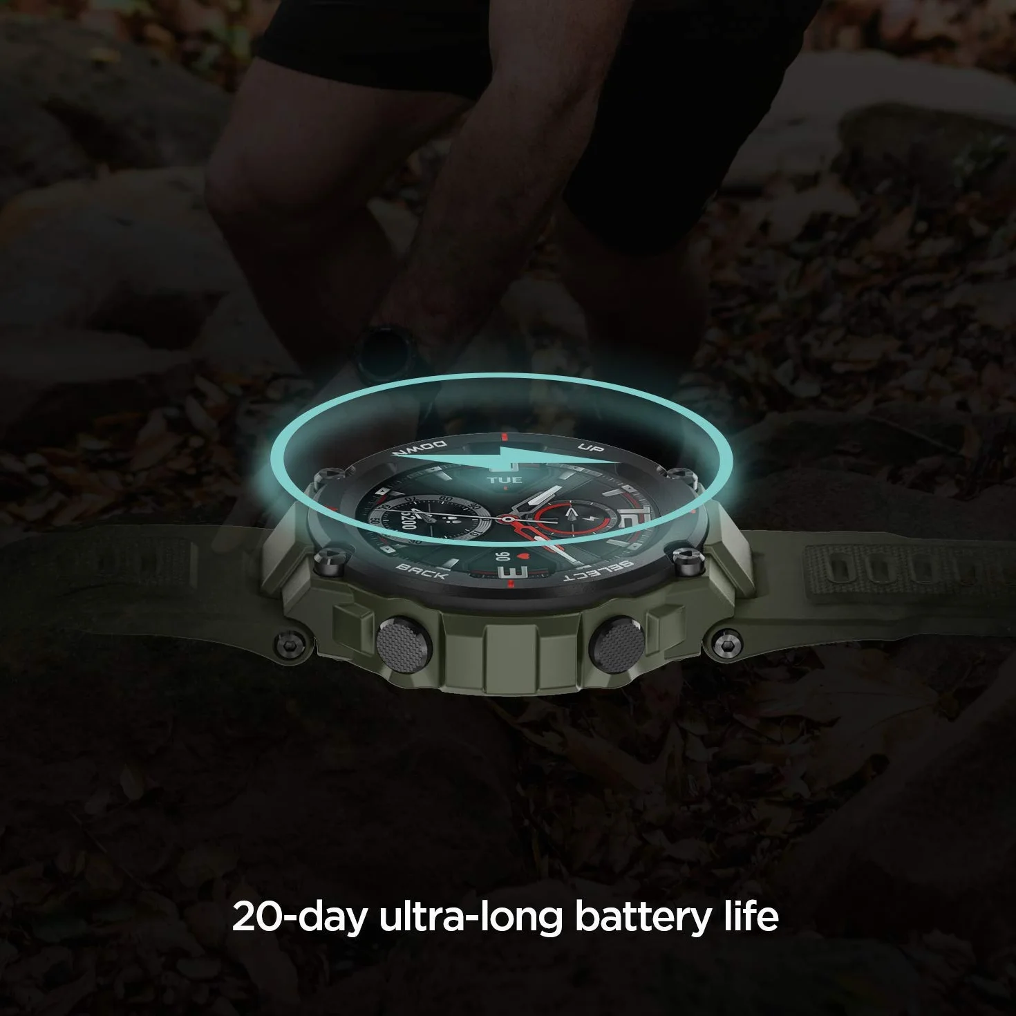Amazfit T-Rex Montre Connectée 1,3" Etanche GPS 14 Modes Sportifs Vert
