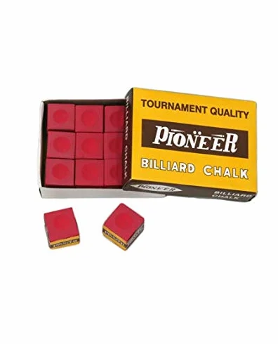 Craies de billard Pioneer rouges - boite de 12 craies