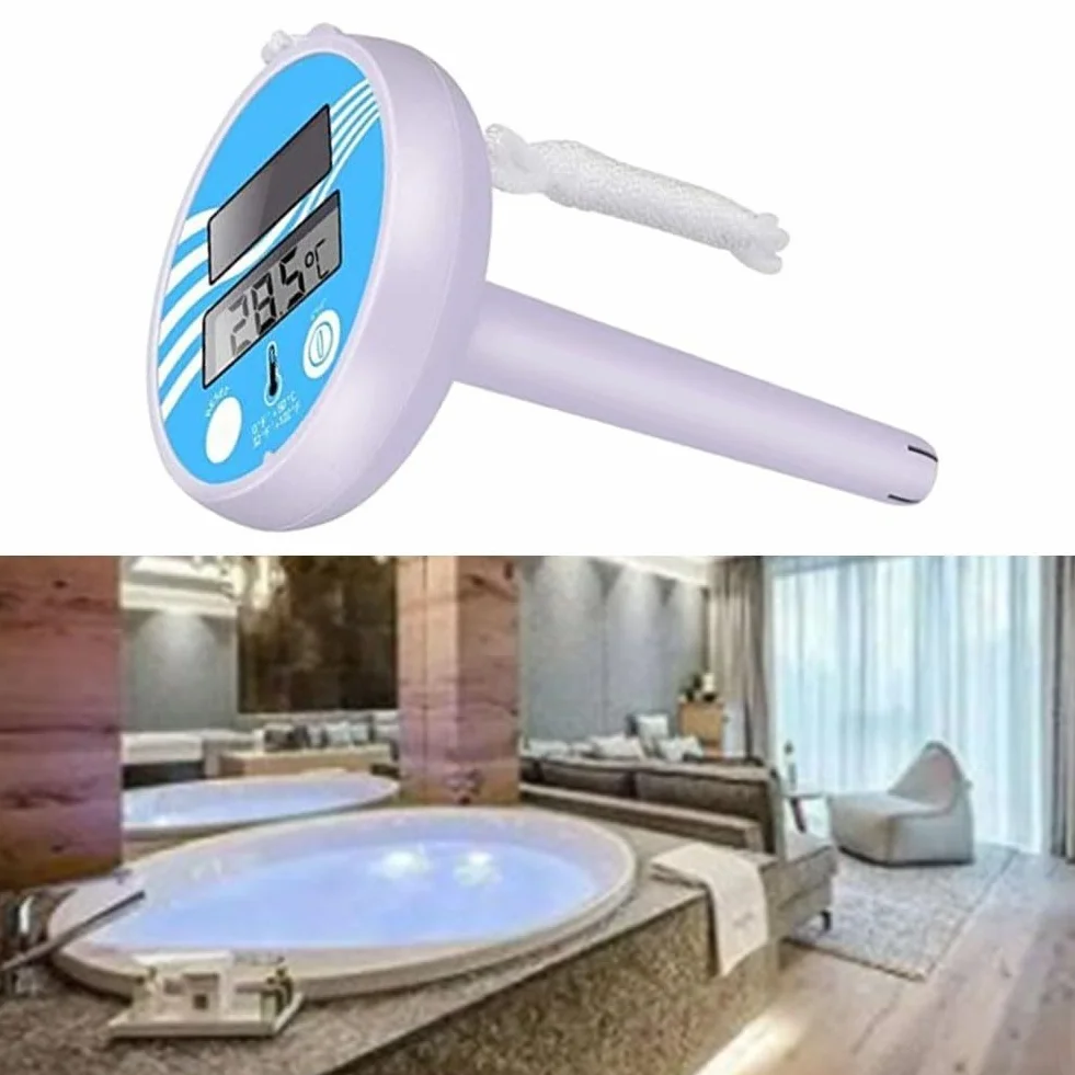 Thermomètre de piscine solaire grand écran intérieur/extérieur