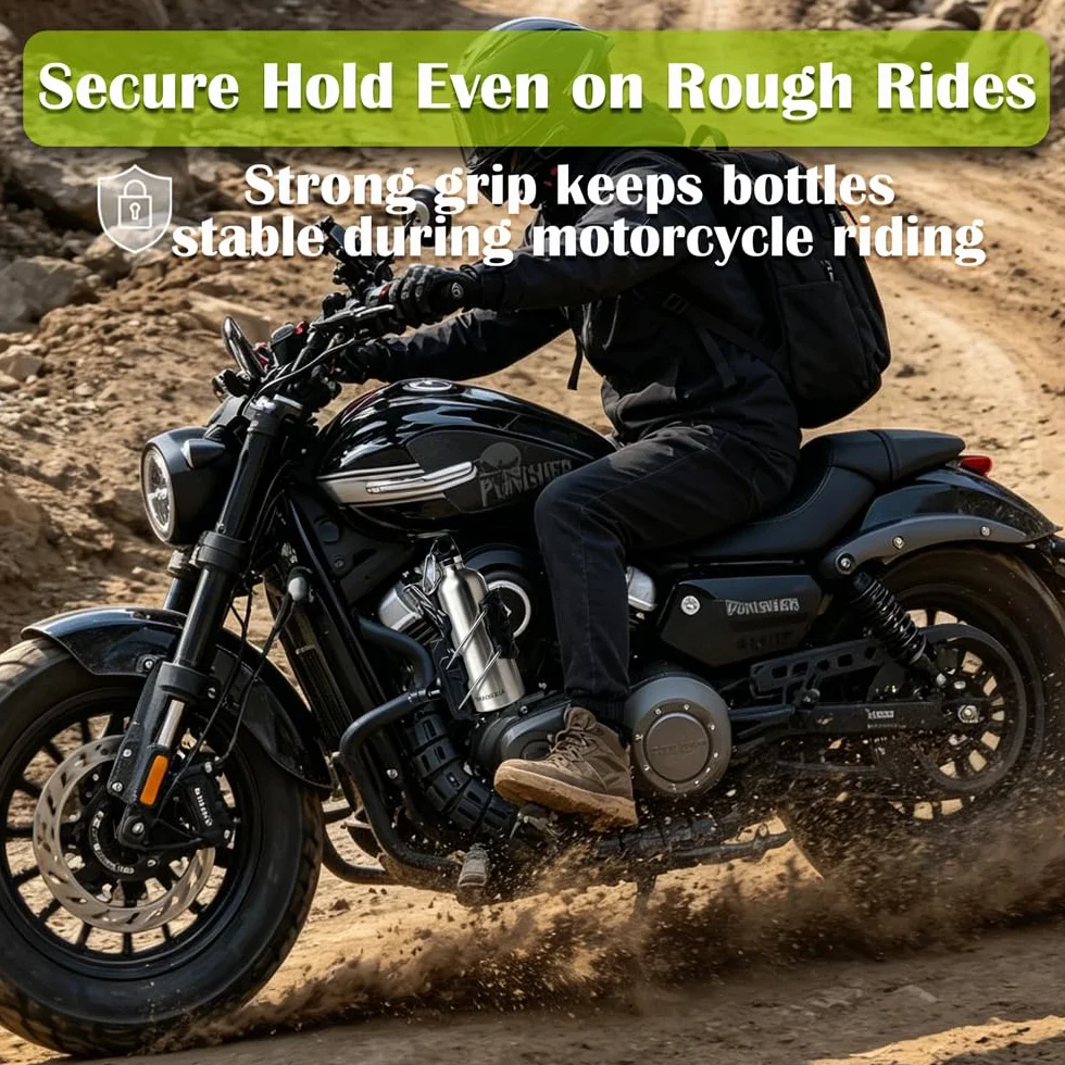 Porte-Gobelet Vélo Moto Universel, Rotatif 360°, Antichoc & Résistant aux Chocs, pour VAE Scooter Quad Bateau, Support Réglable de Guidon (Noir)