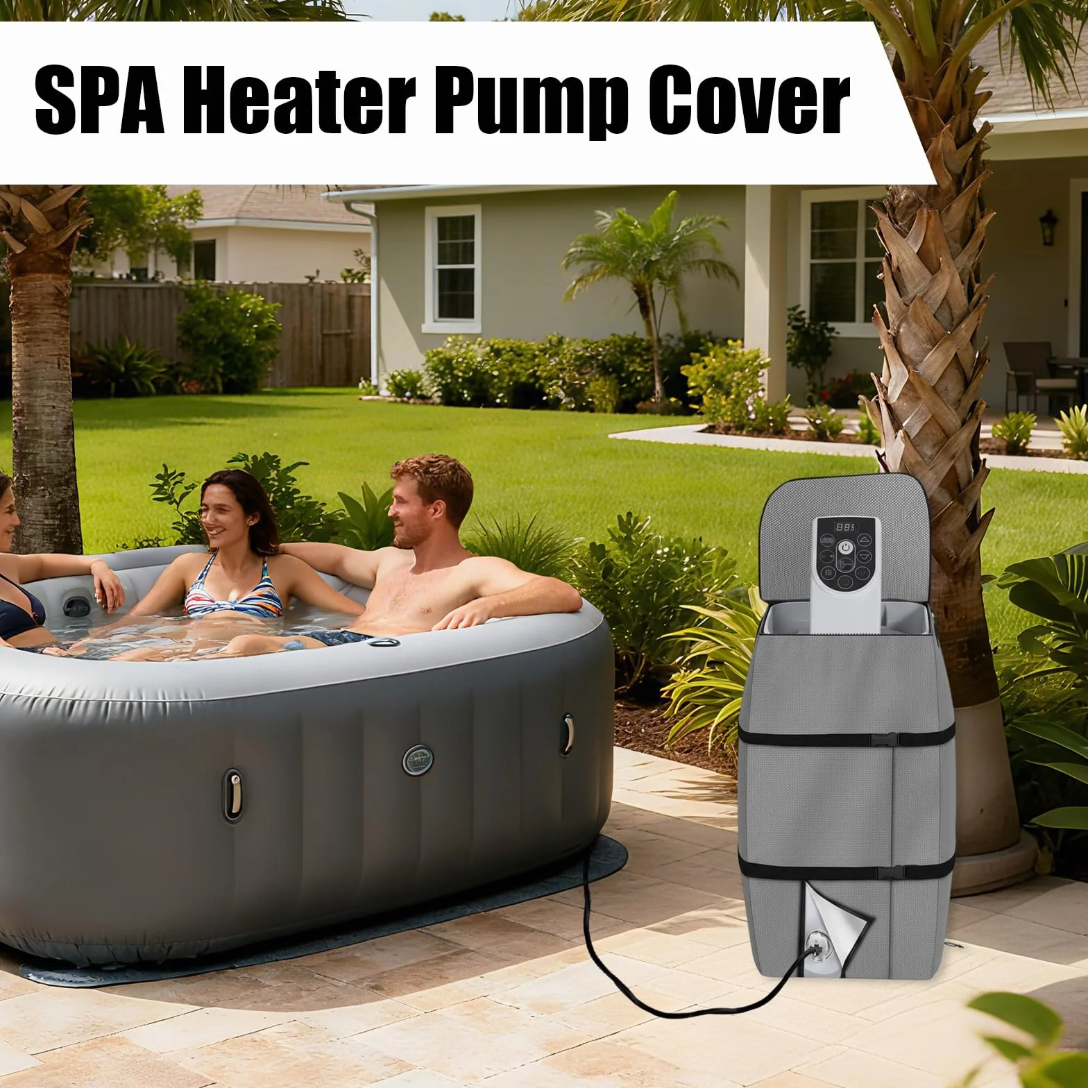 Housse de Chauffage pour Spa 43x38x54cm Anti-UV Pompe Baignoire Piscine