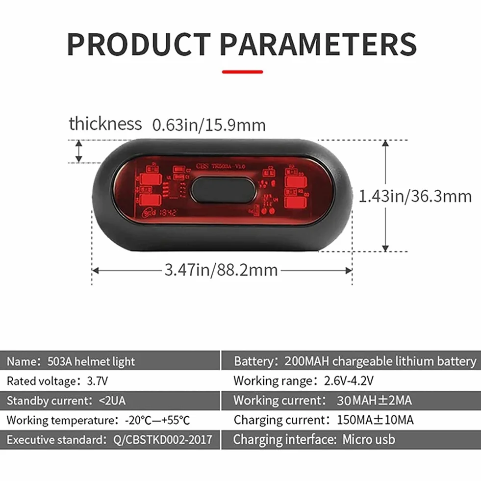 Lumière LED pour casque, feu de freinage pour casque de moto, rechargeable, lumière d'avertissement de sécurité rouge pour la nuit