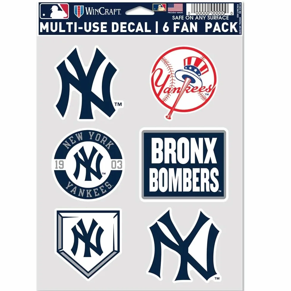 New York Yankees Lot de 6 ventilateurs multi-usage