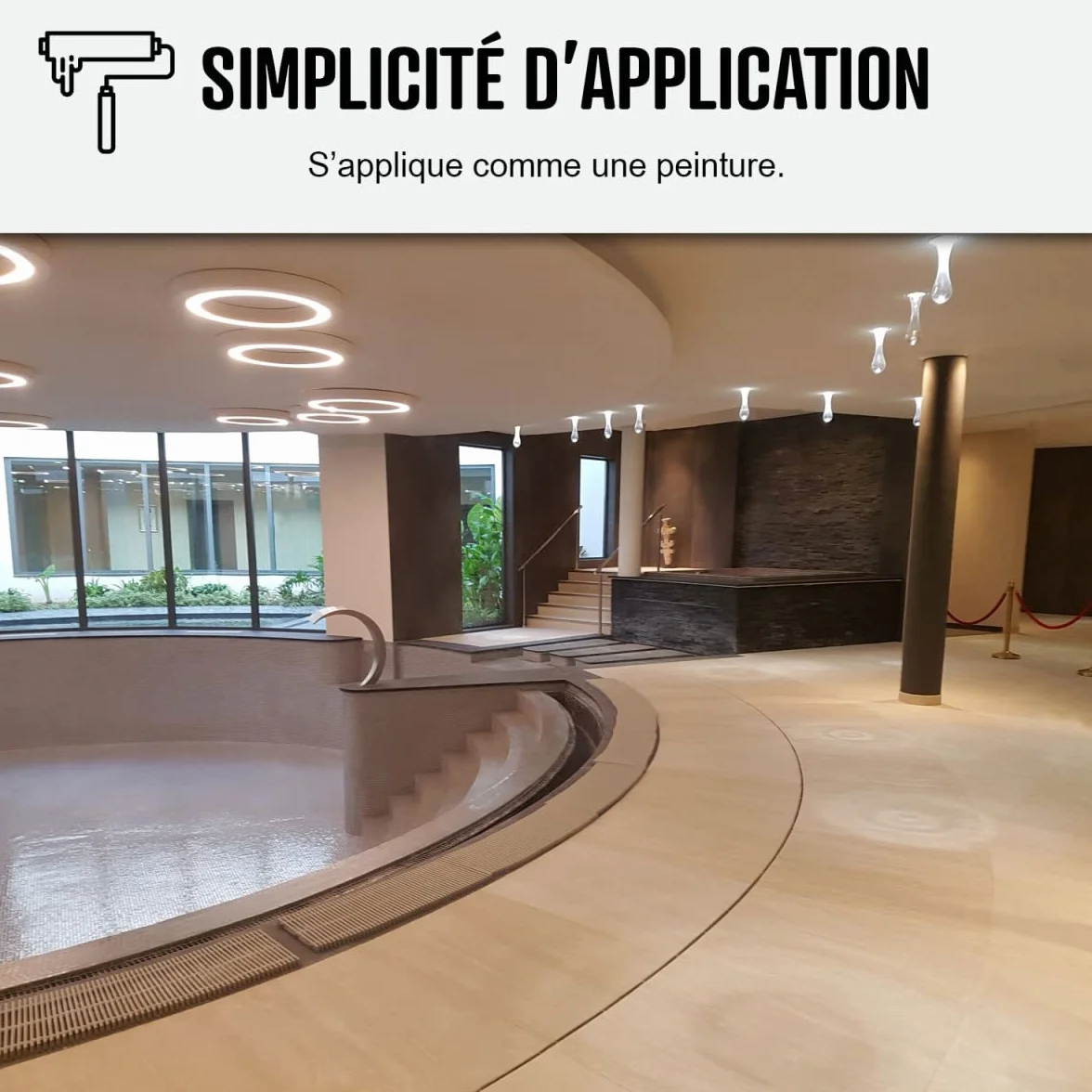 Resine transparente etancheite piscine carrelee 5 m² support poreux ARCANE INDUSTRIES