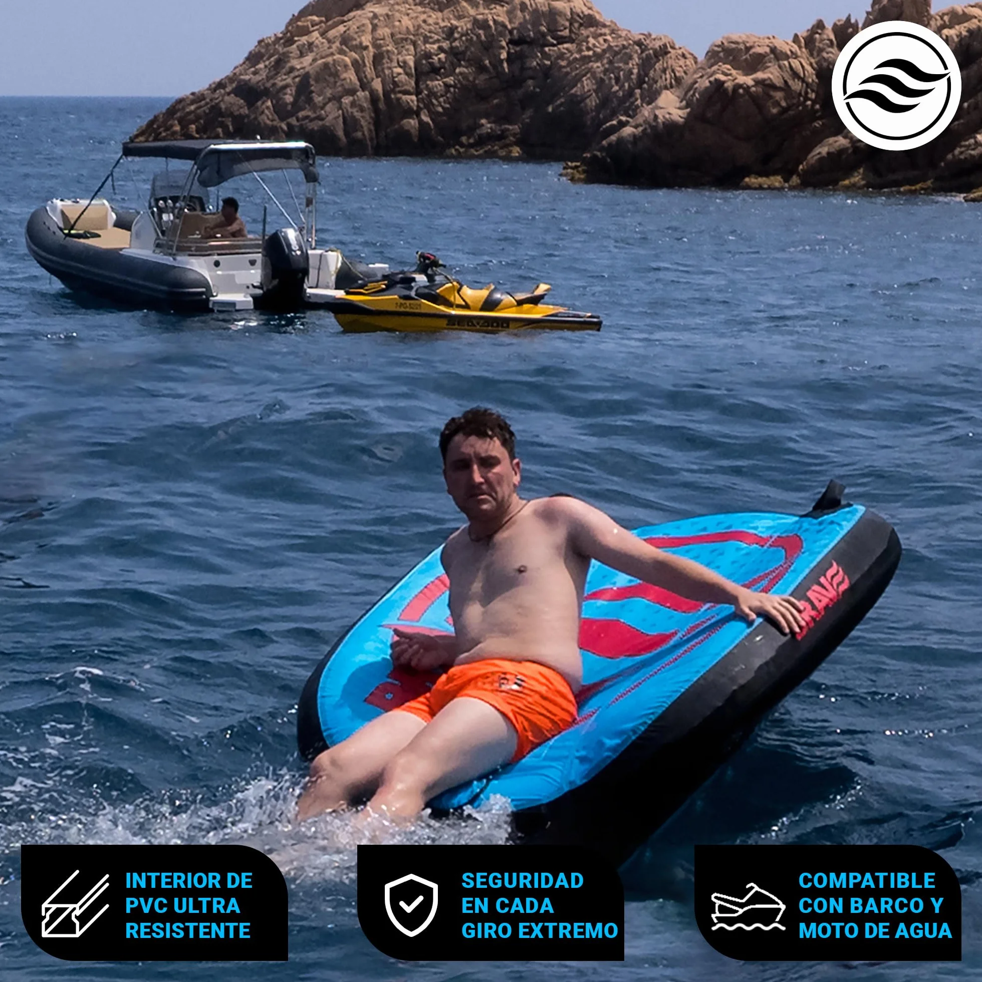 Bouée Tractable pour Sports Nautiques – Bouées tractables, Structures Gonflables Tractables – Bateau en PVC pour Bateaux – Durable et sûr