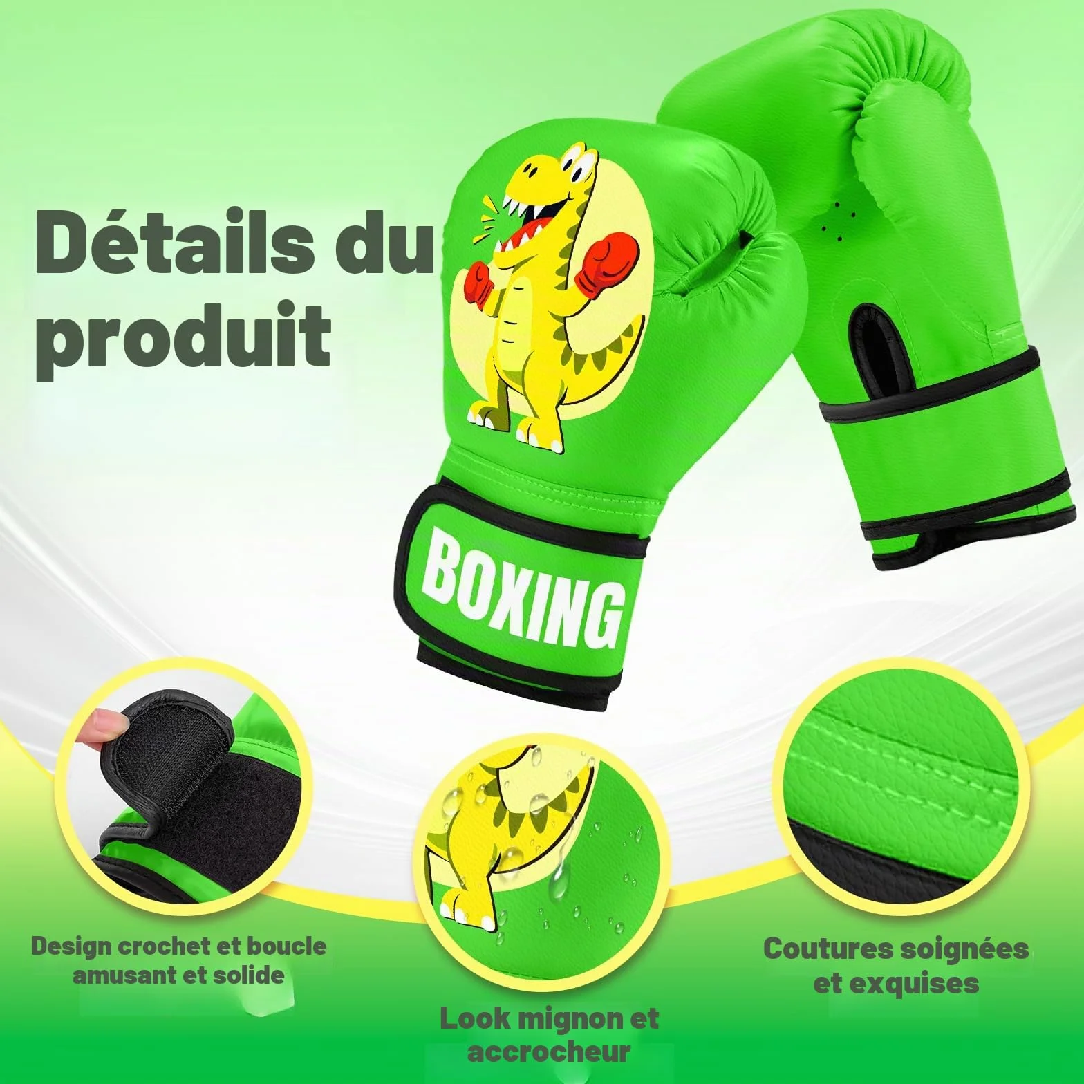 Gants de Boxe Enfants 4oz, Gants dentraînement Primaire en PU, Adaptés aux 3-12 Ans Entraînement Gants de Boxe pour Sac de Frappe Kickboxing Muay Thai