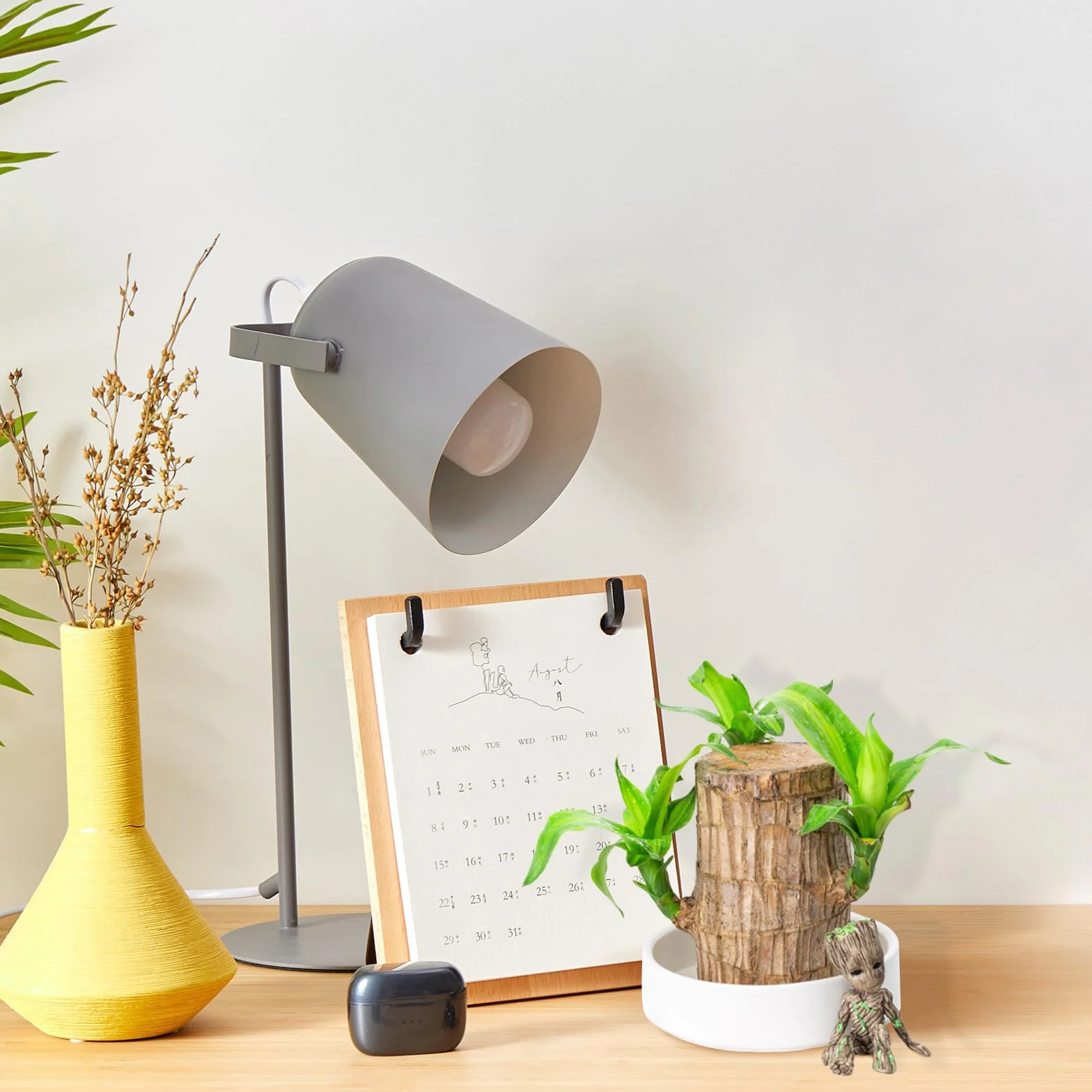 Bambou porte-bonheur brésilien Lot de plantes avec pot ornements Hydroponique Décoration bureau