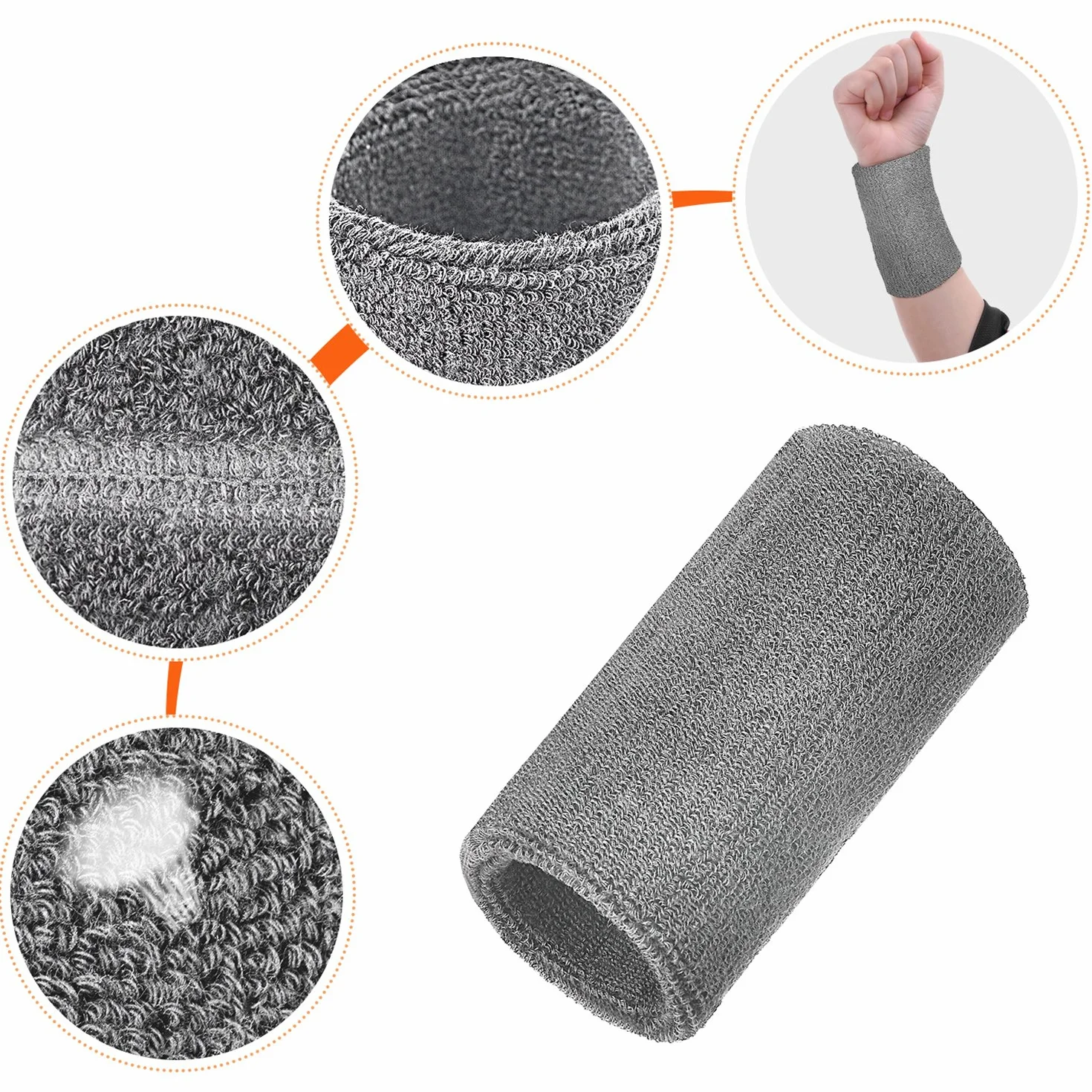 WILLBOND Lot de 2 Bracelets de Sport élastiques en Coton 15,2 cm