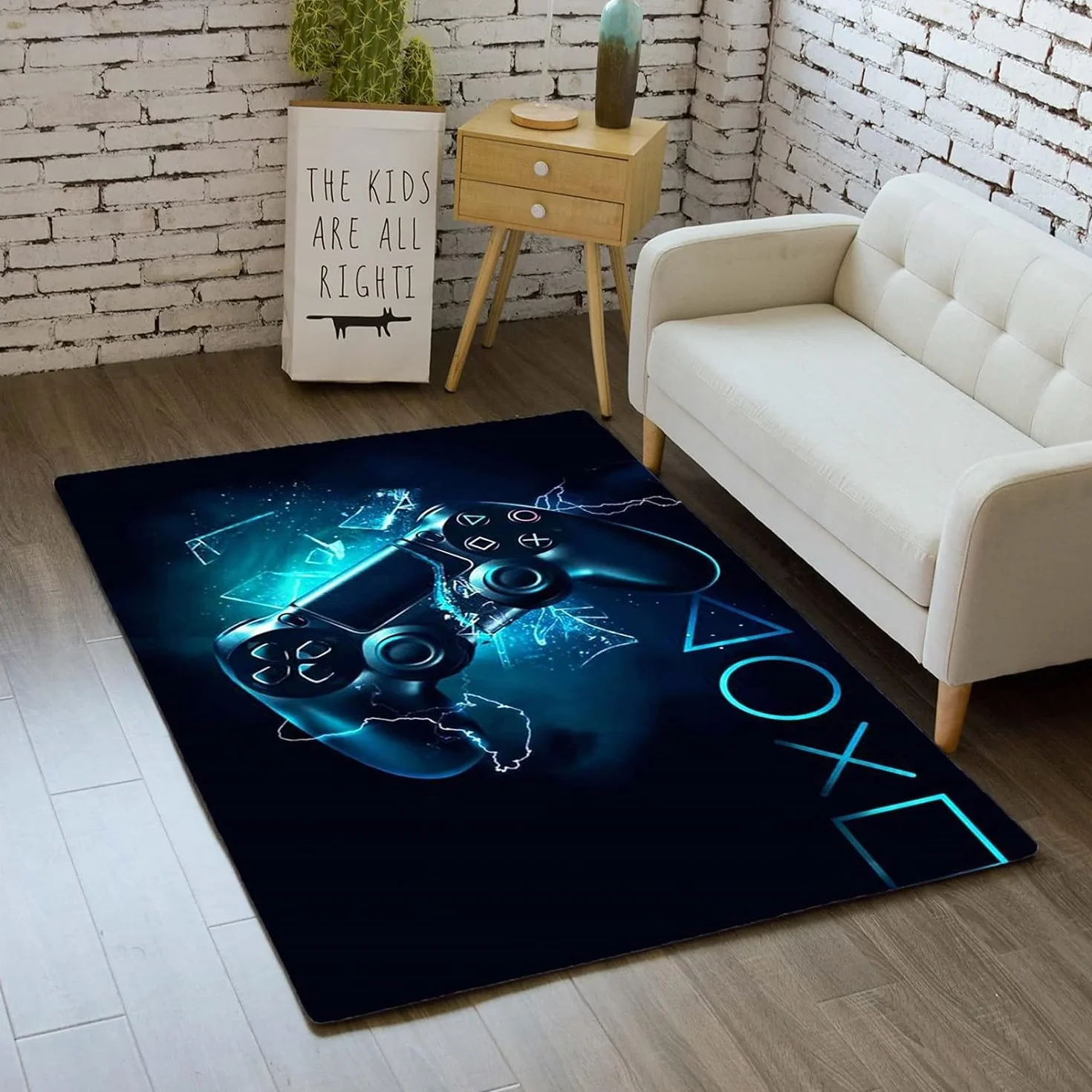 Tapis 3D Gamepad Motif Ciel Étoilé 80×120 cm Sol Salon Chambre Enfant
