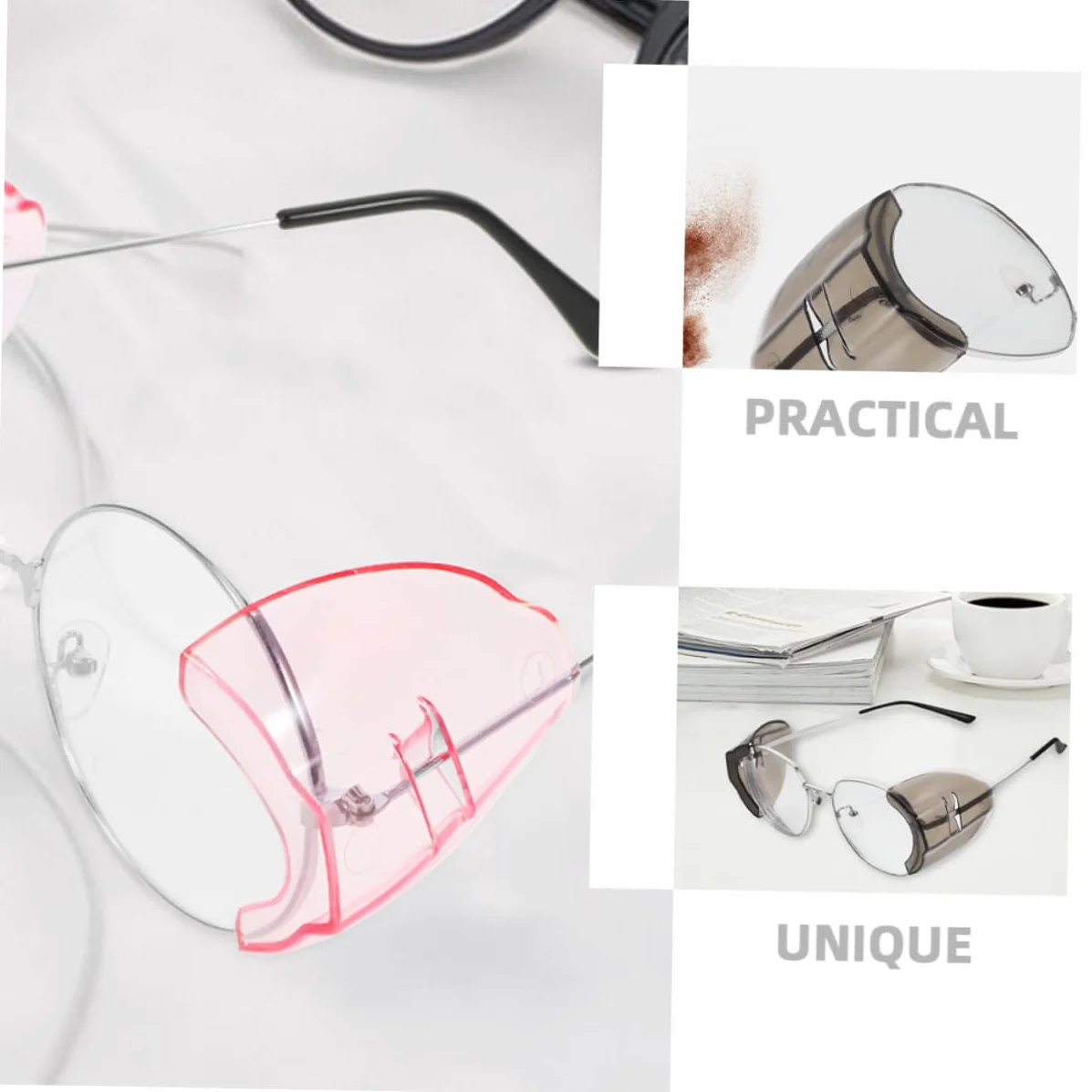 Vaguelly Lot de 4 Protections Latérales pour Lunettes, Inserts TPU Anti-Rayures