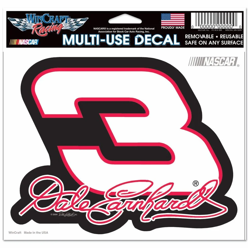 WinCraft NASCAR Dale Earnhardt Multi-Use Colored Decal, 5" x 6"